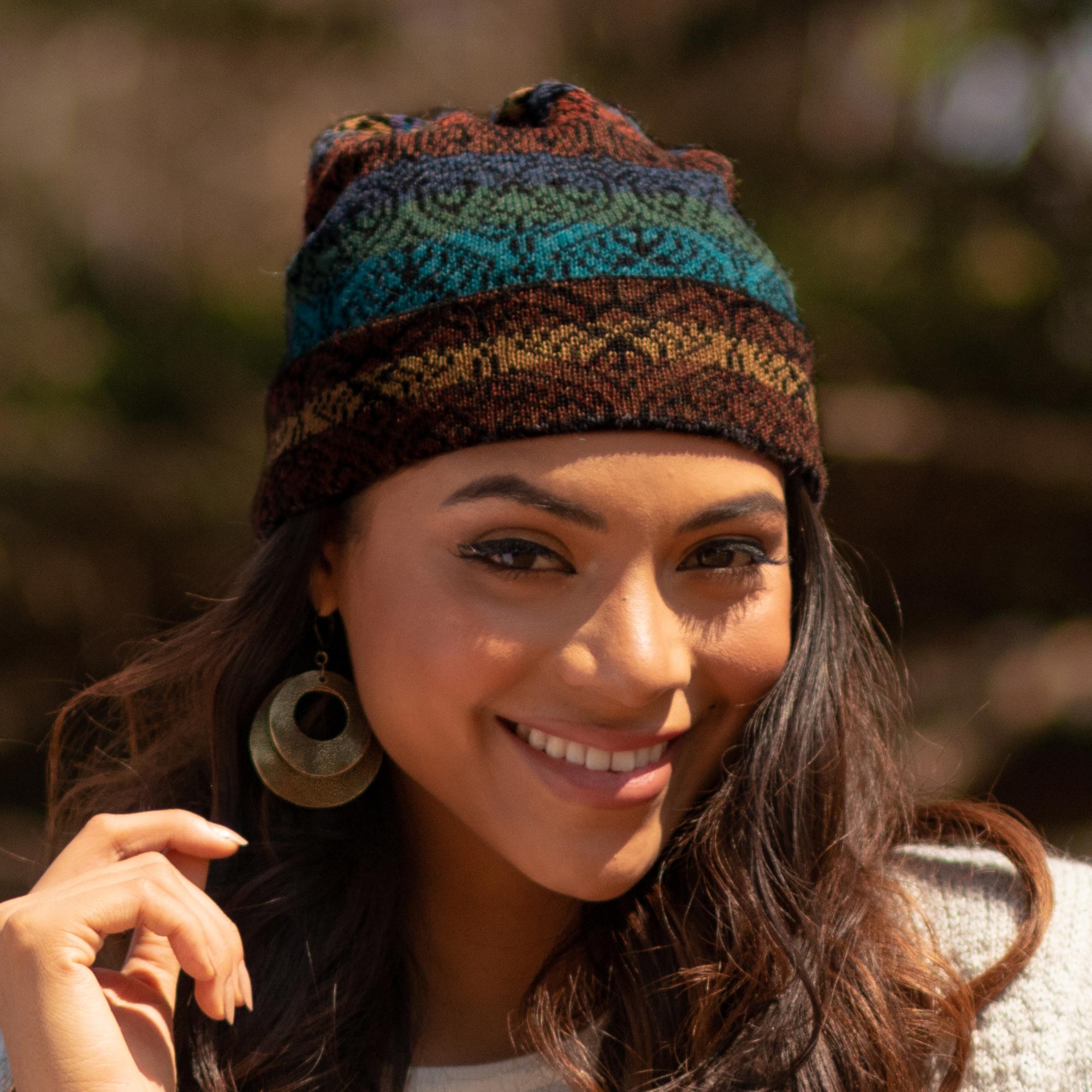 Earth and Sky Women's Alpaca Knit Hat in Multicolor