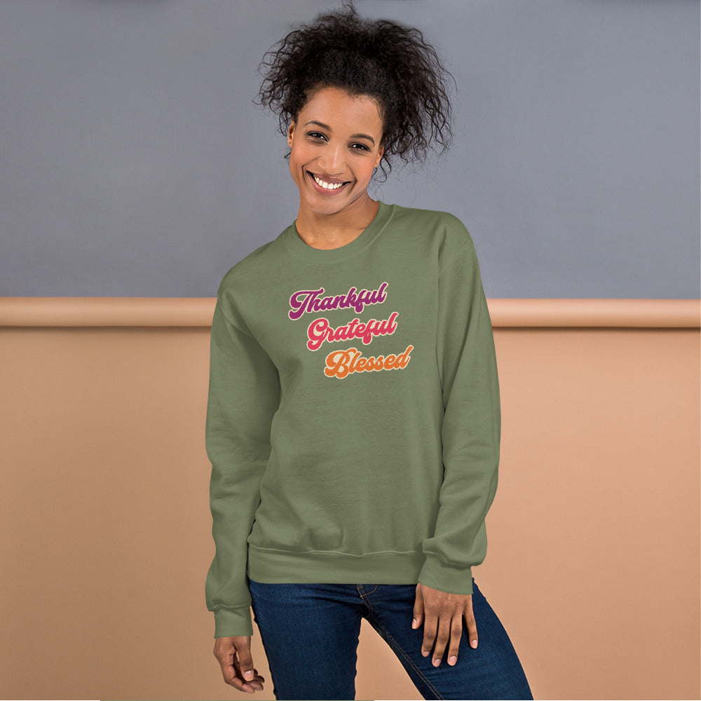 Thankful Grateful Blessed Crewneck Sweatshirt