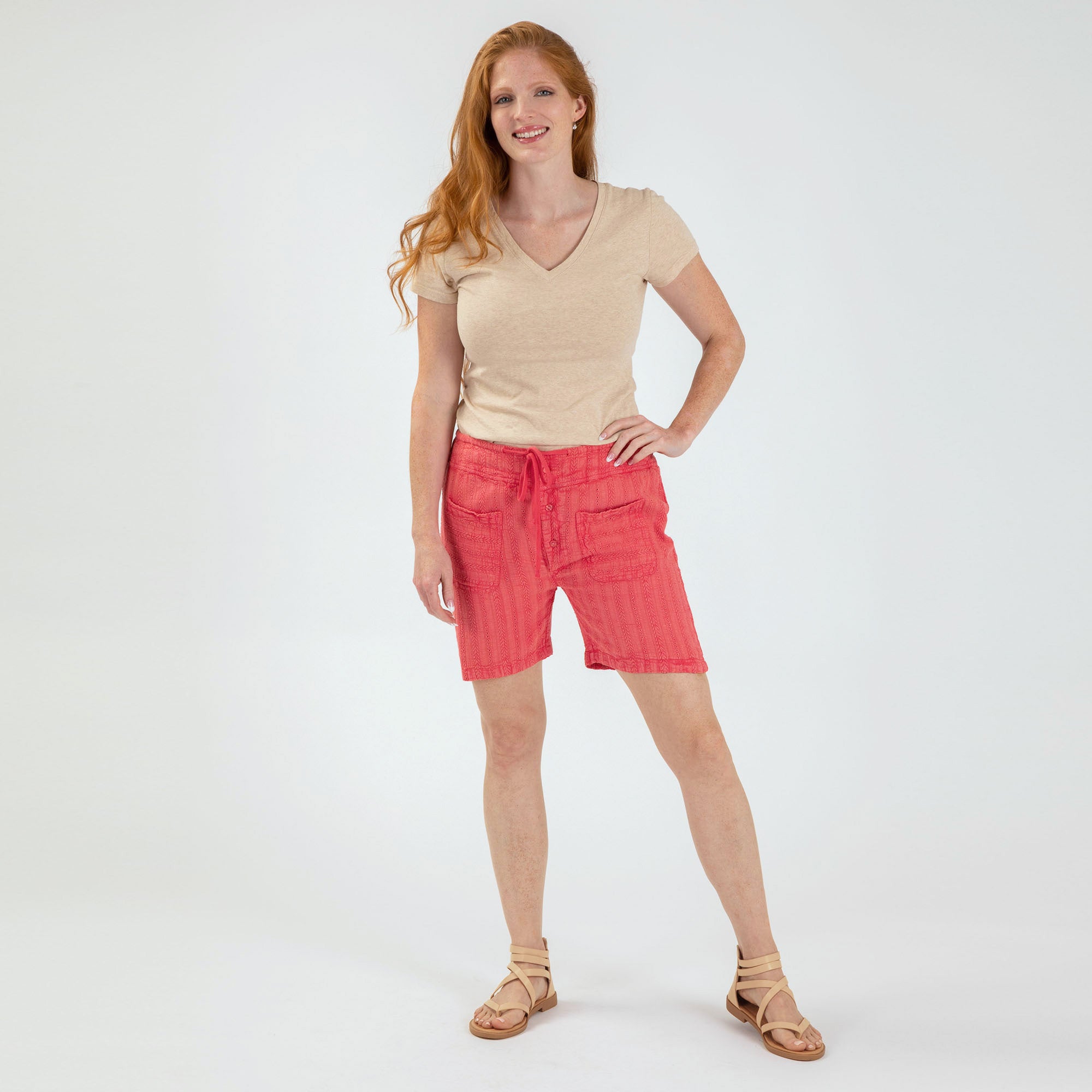 Eyelet Embroidered Relaxed Shorts