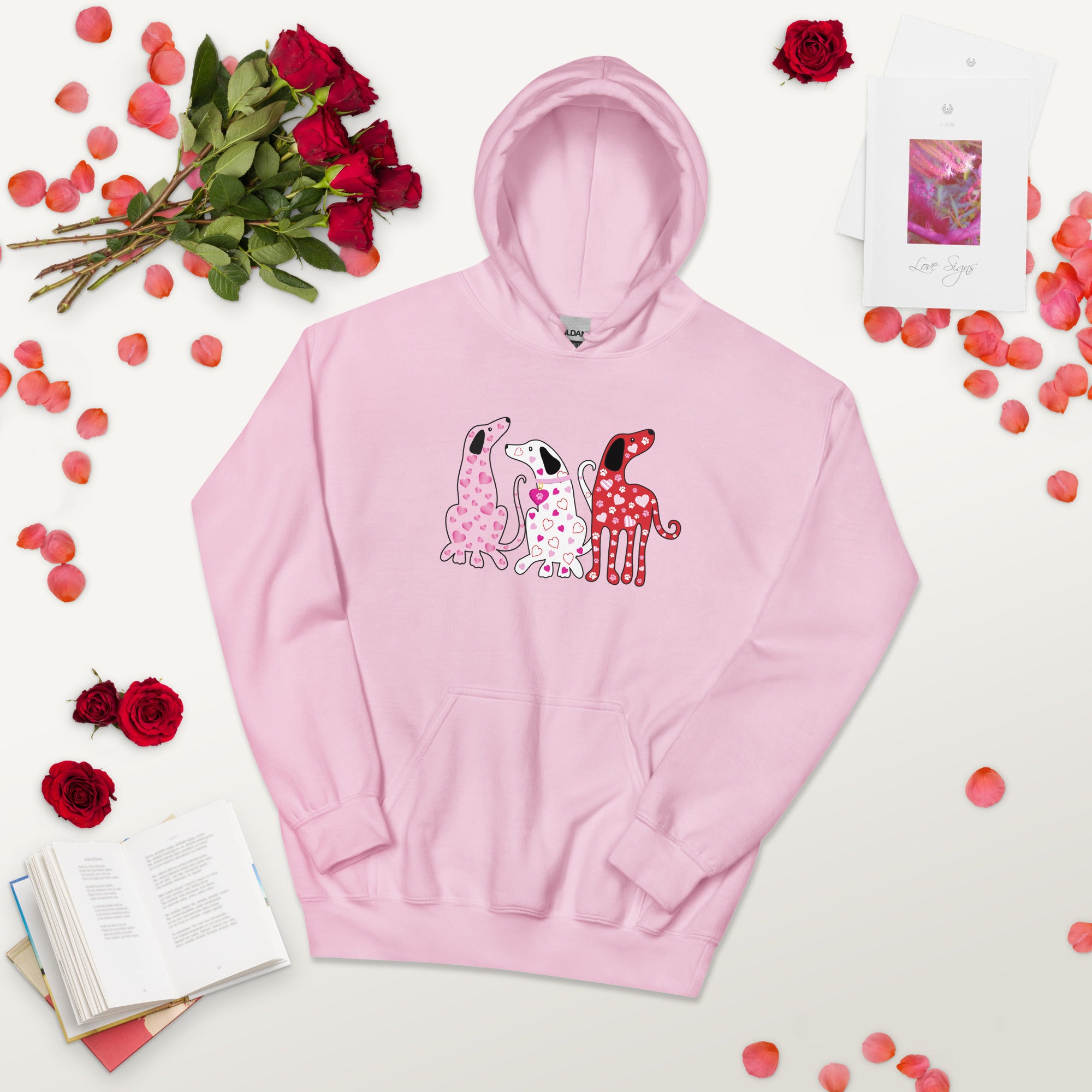 Whimsy Valentine Dogs Hoodie