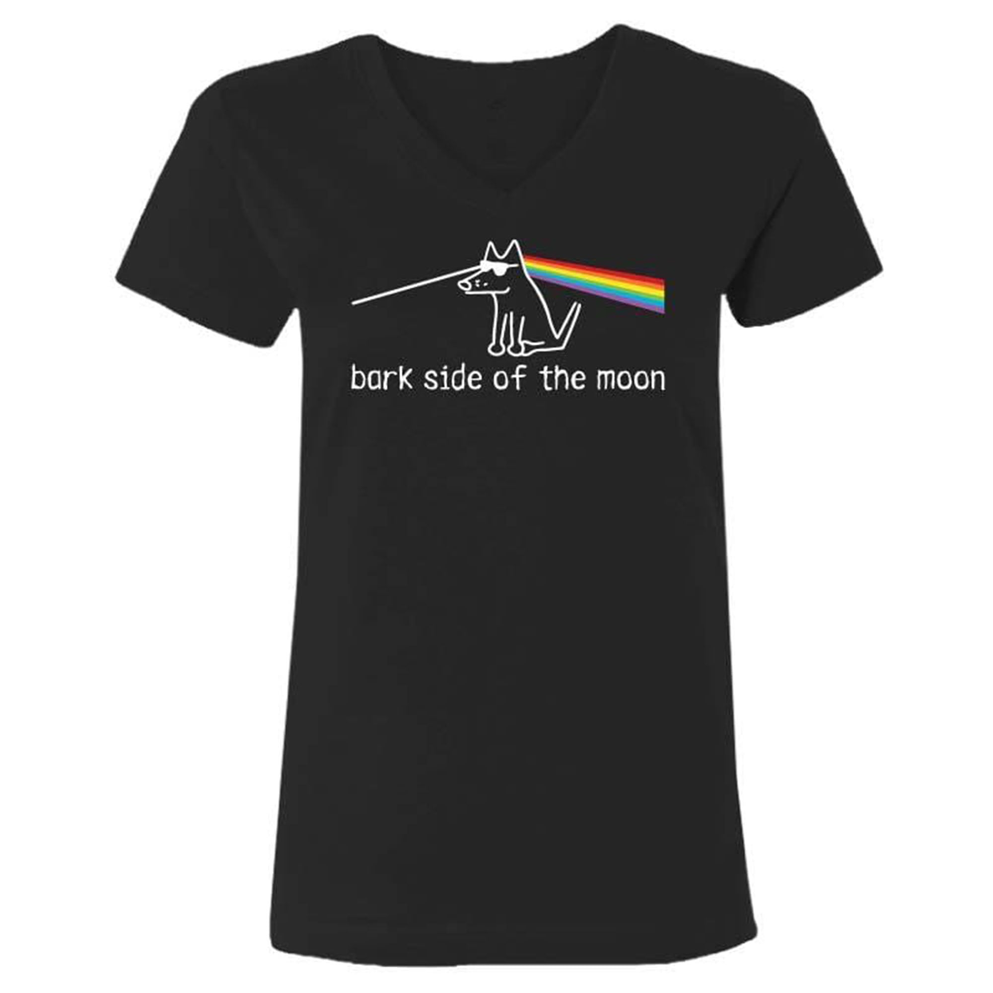 Teddy the Dog Bark Side of the Moon V-Neck