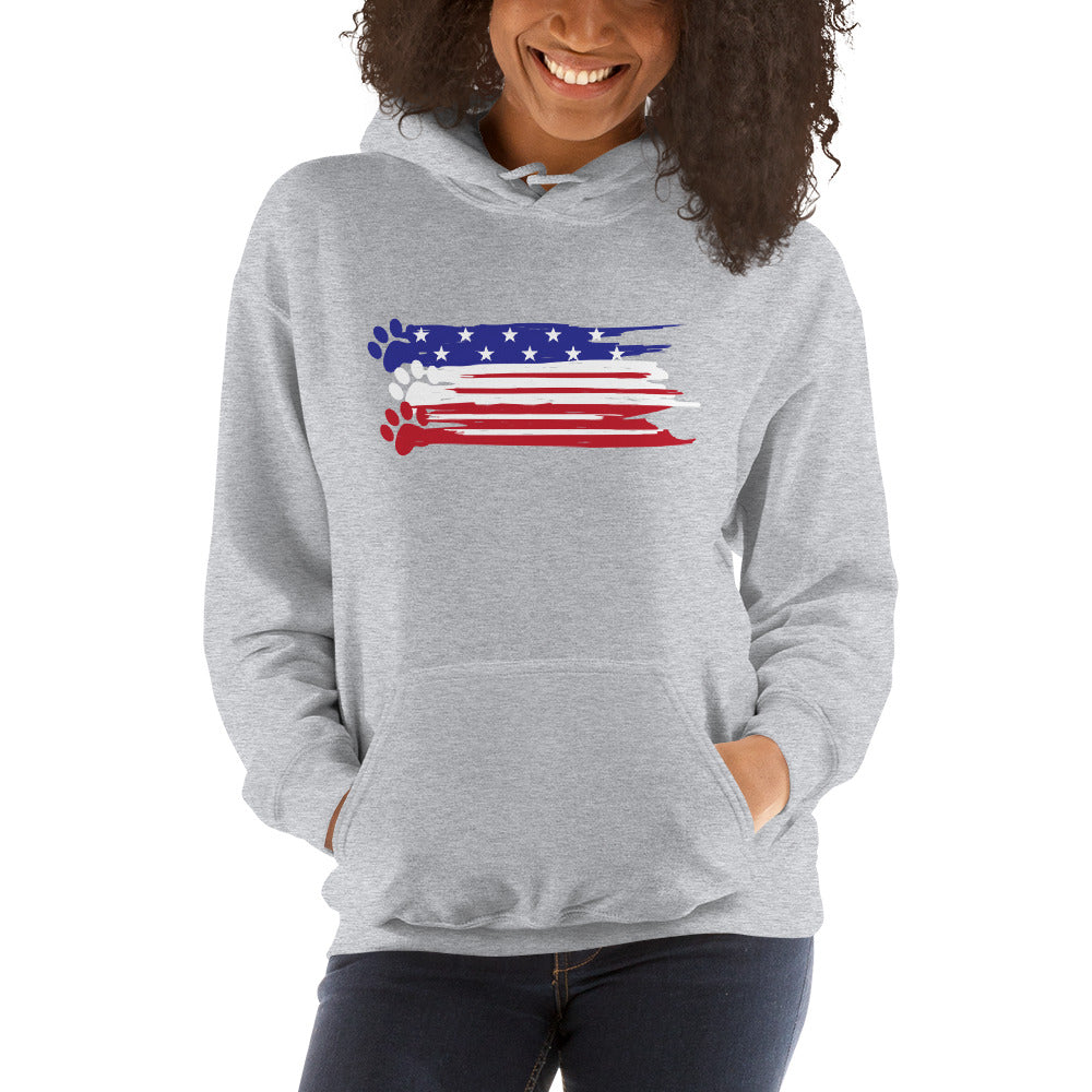 Painted Flag Paw Prints Hoodie