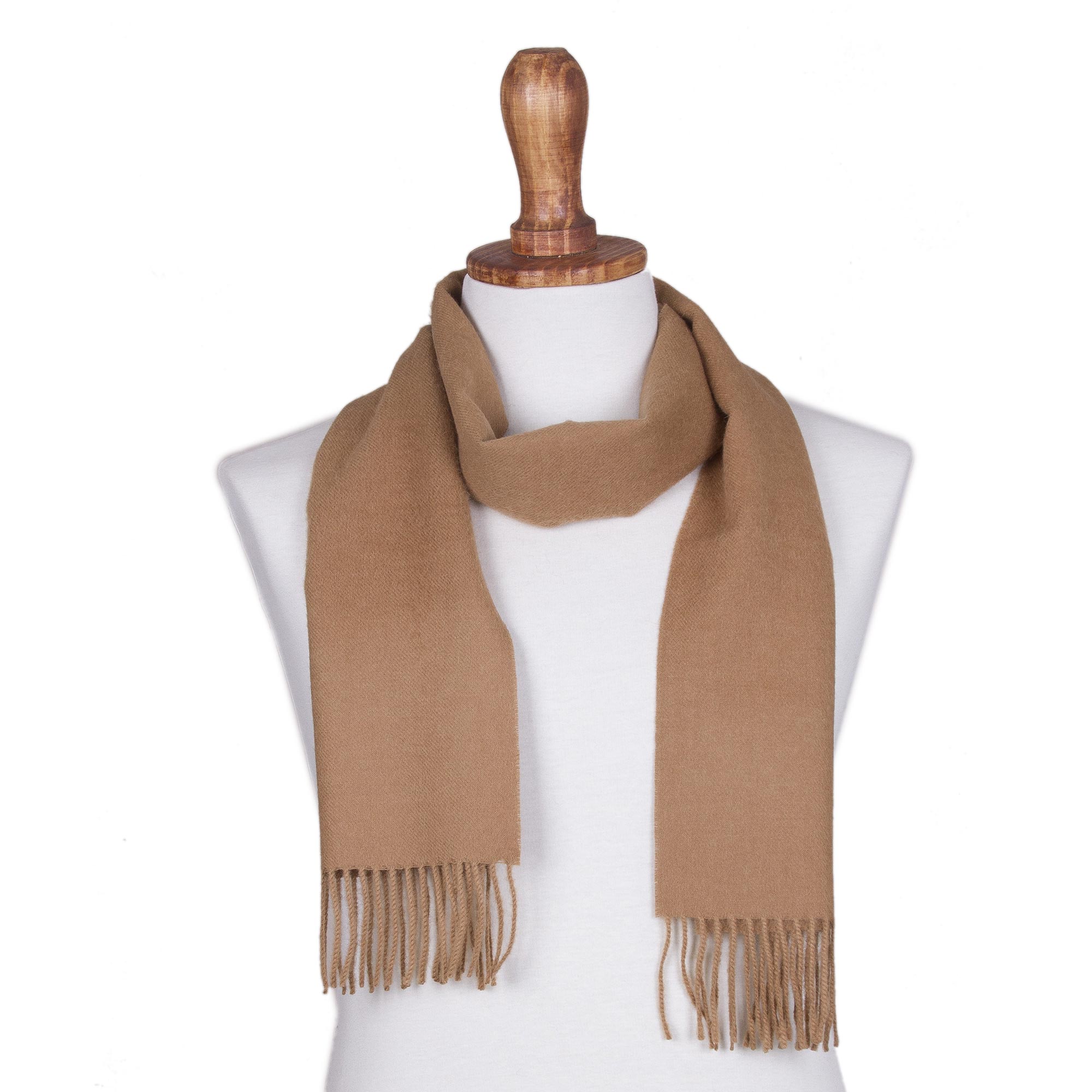 Desert Tan Men's Alpaca Scarf Woven in Peru