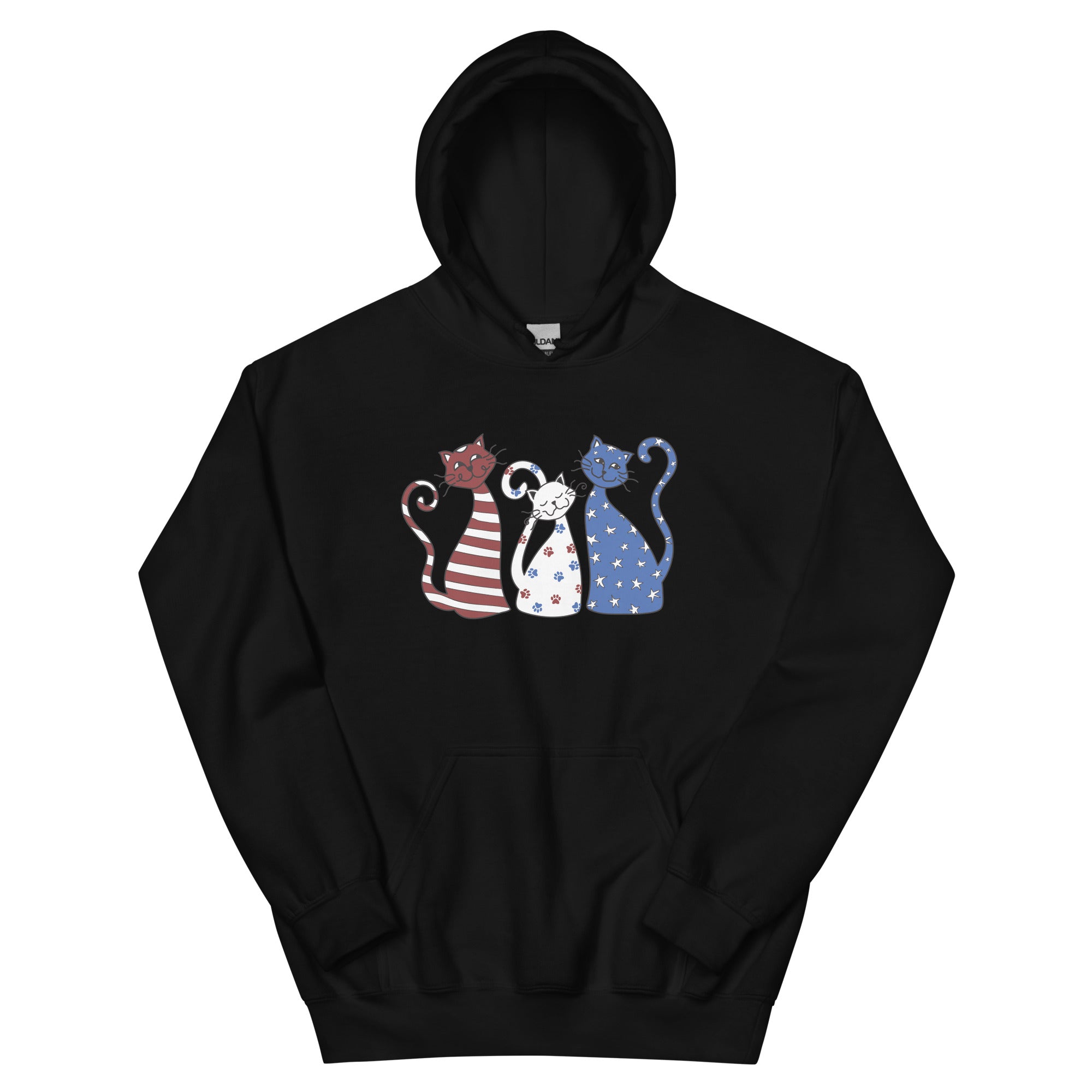 Whimsy Americana Cats Hoodie