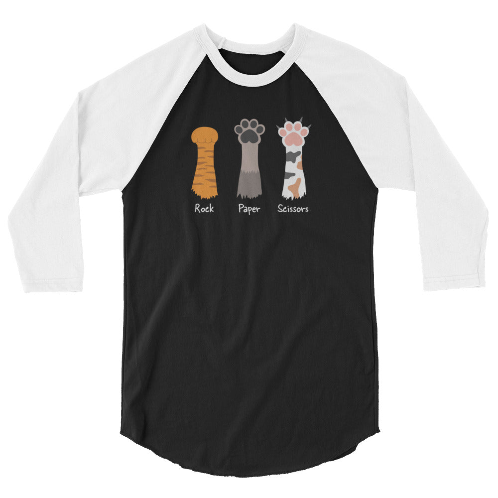 Rock Paper Scissors 3/4 Sleeve Baseball Tee