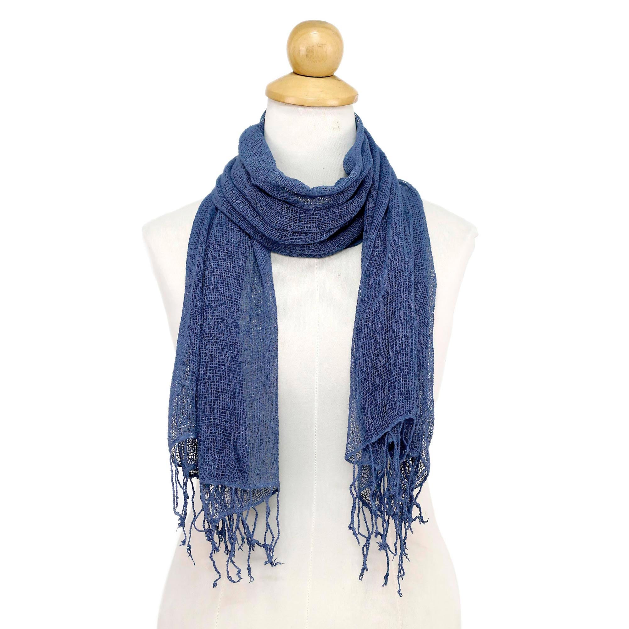 Azure Summer Blue Silk Scarf