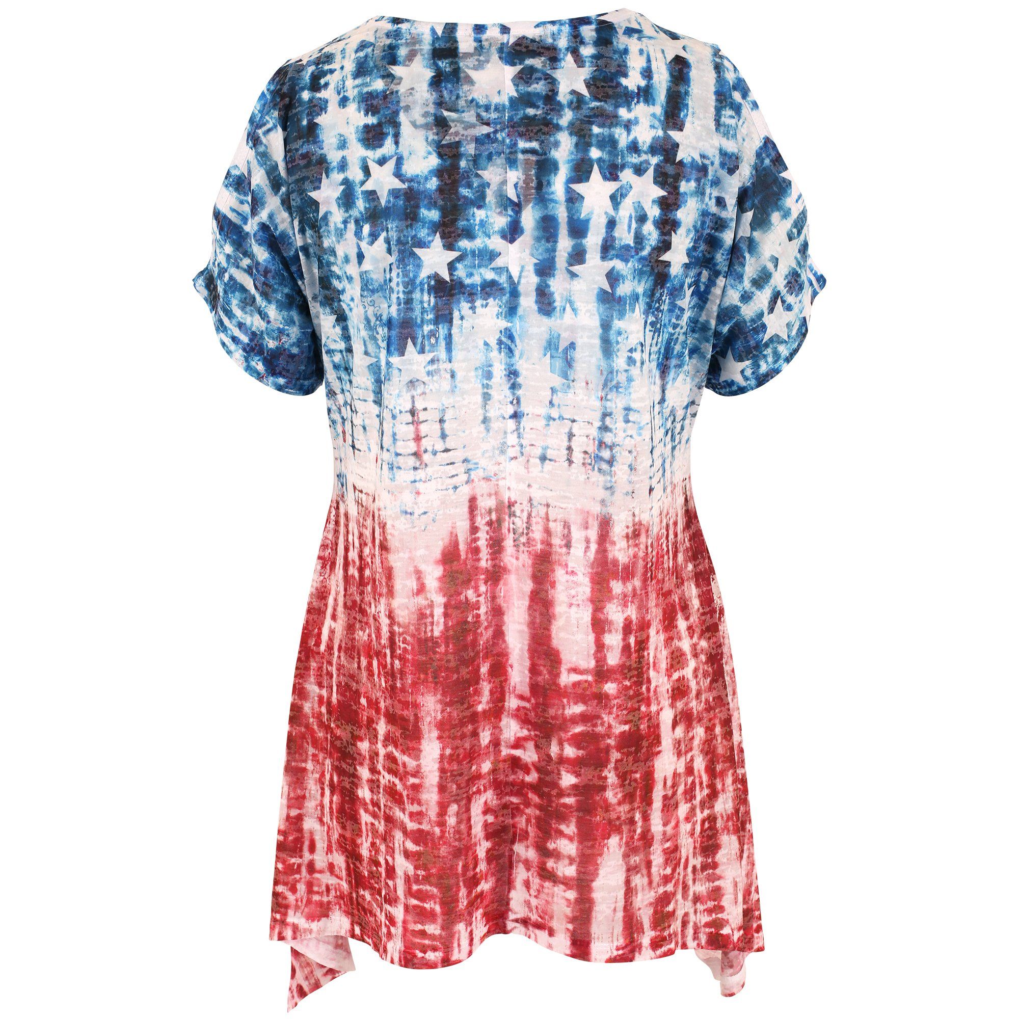 Tie-Dye Americana Cold Shoulder Tunic