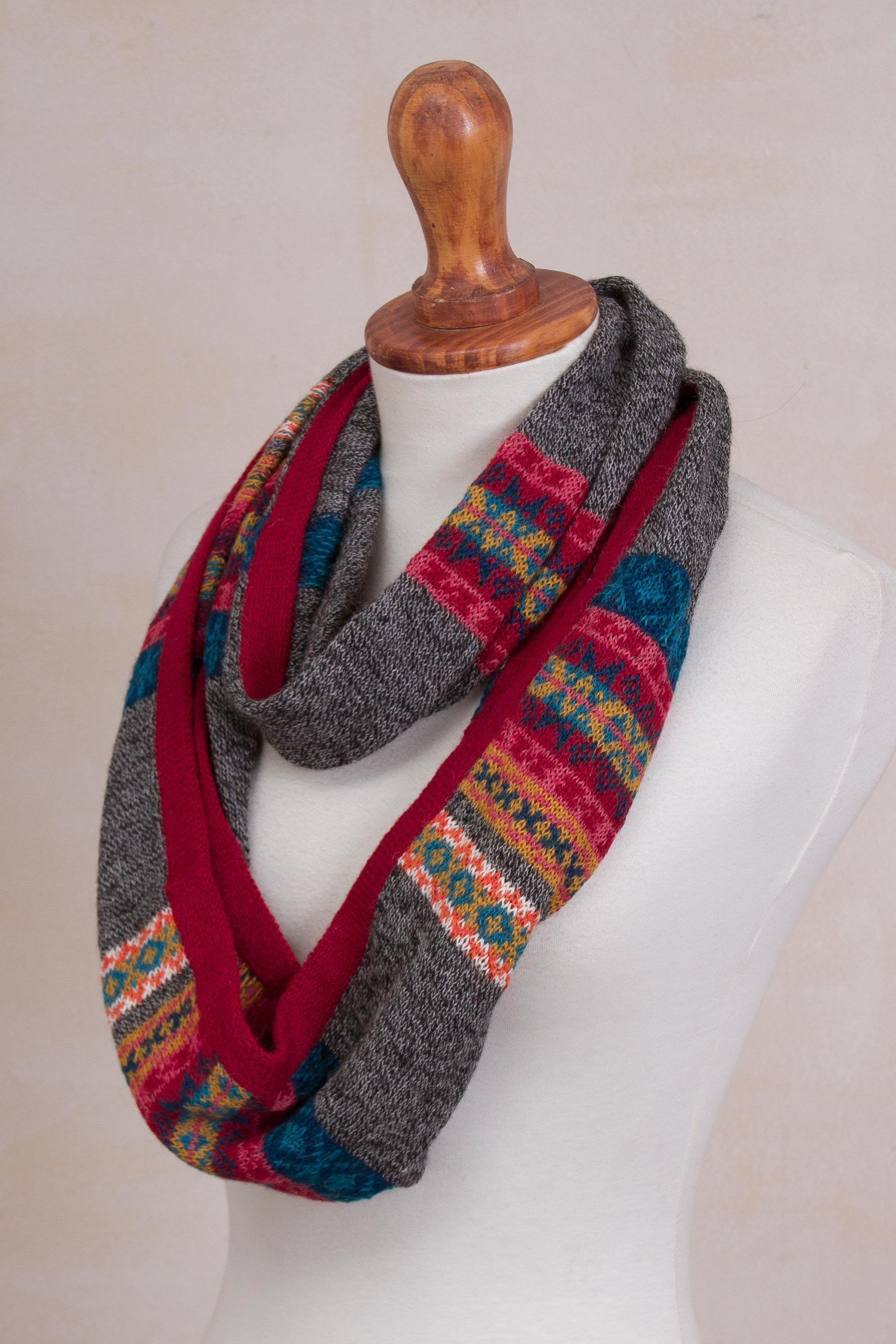 Multicolored Inca Multicolored 100% Alpaca Neck Warmer from Peru