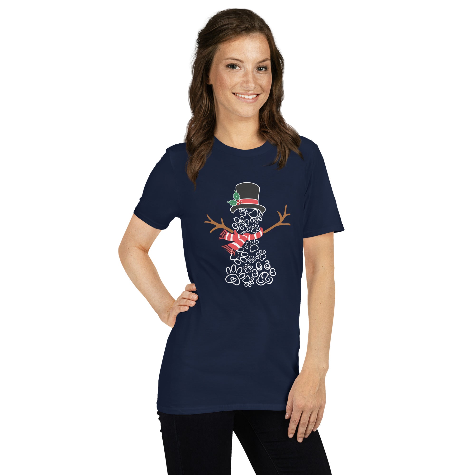 Snowman of Paw Prints T-Shirt