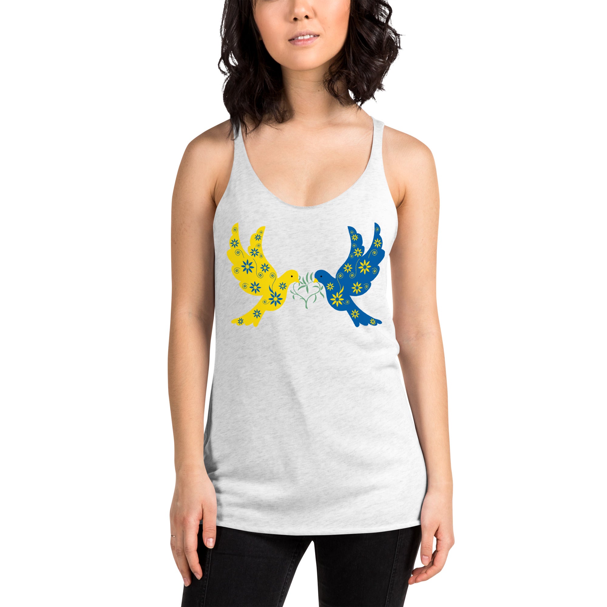 Ukrainian Doves of Peace Women's Racerback Tank