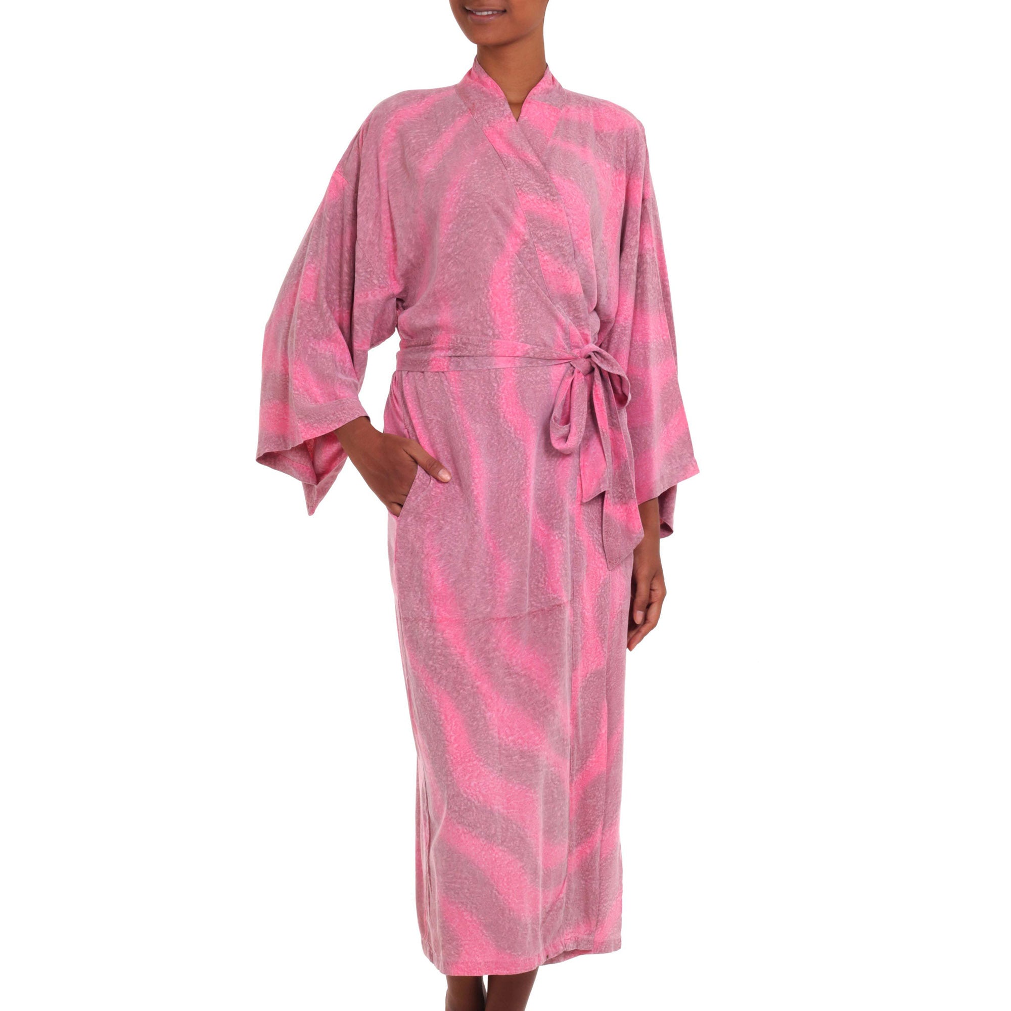 Coral Reef Pink Rayon Robe