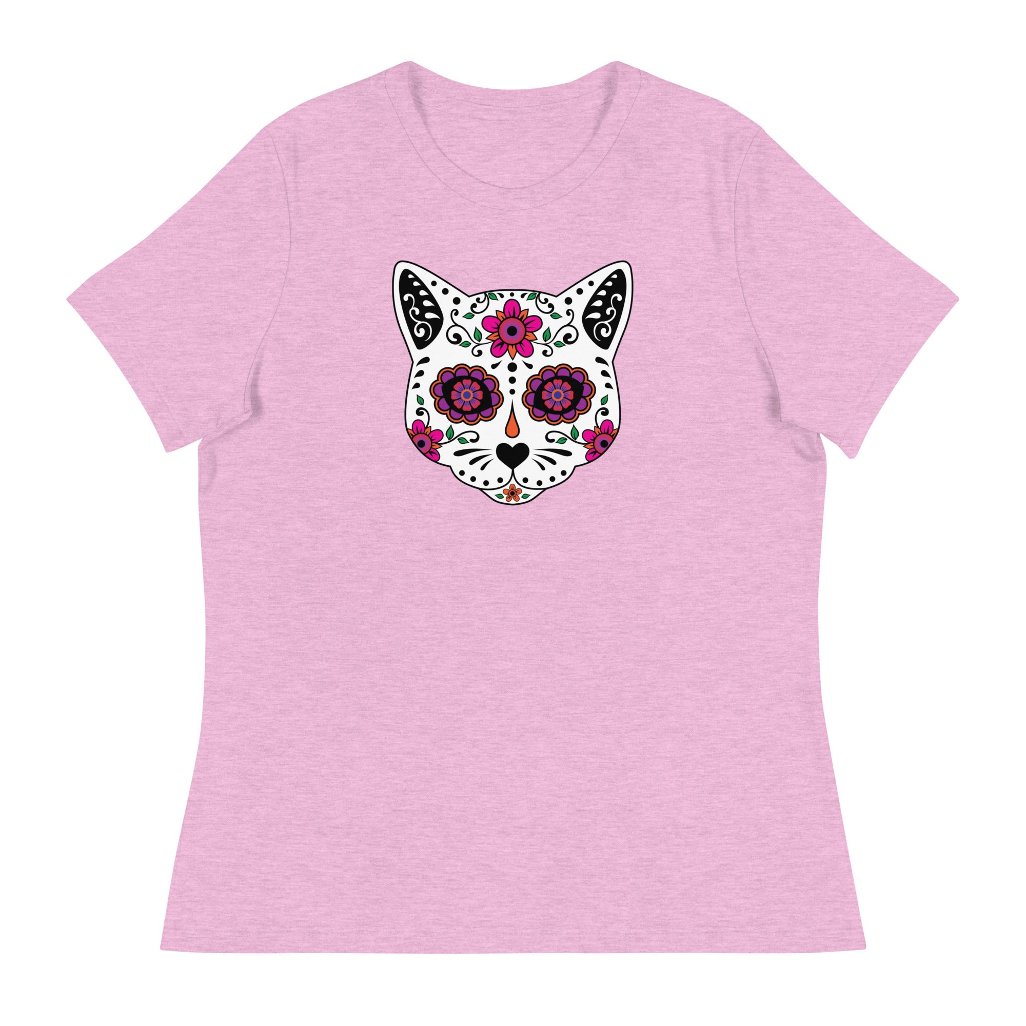 Sugar Skull Cat Women's Relaxed T-Shirt