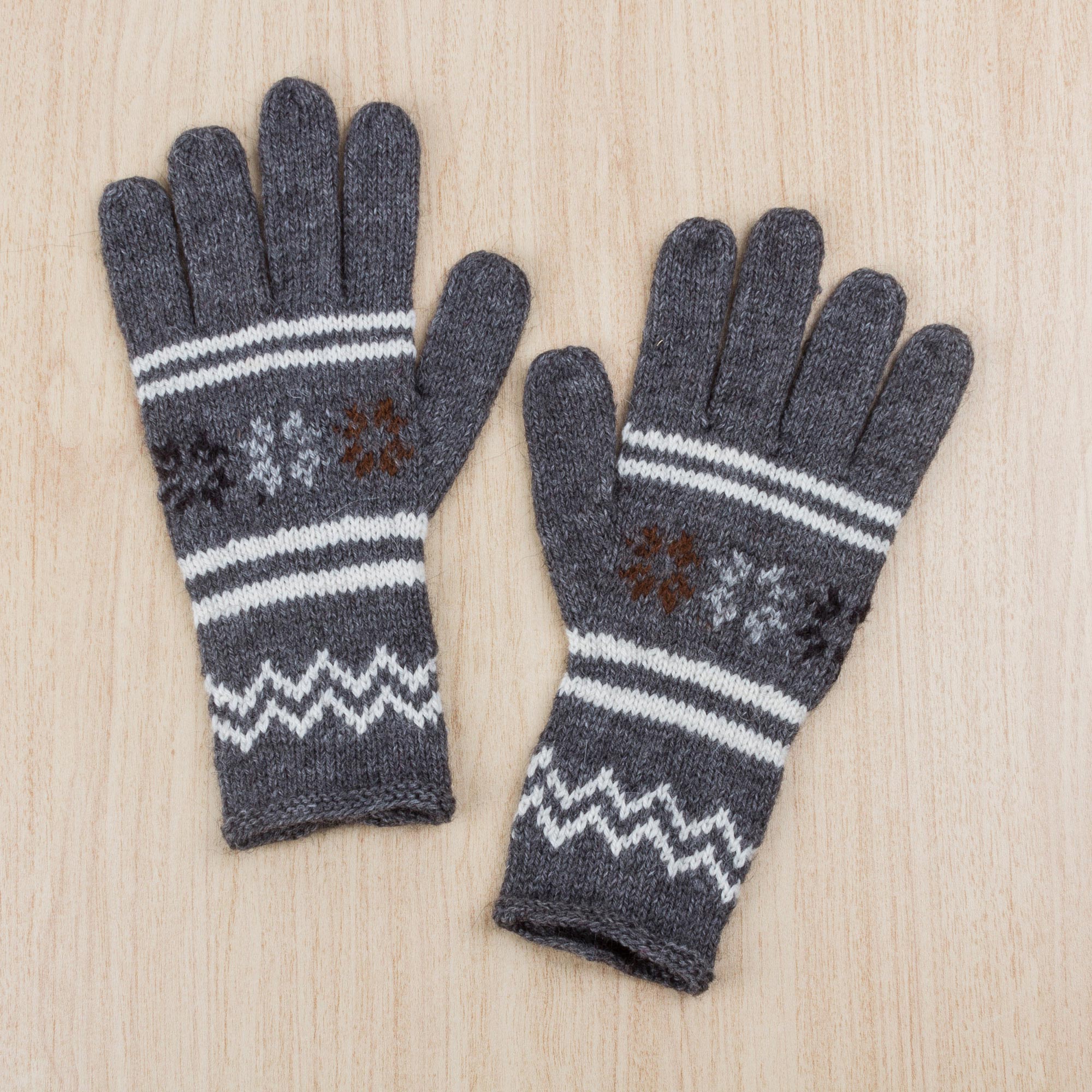 Slate Stars Alpaca Blend Gloves