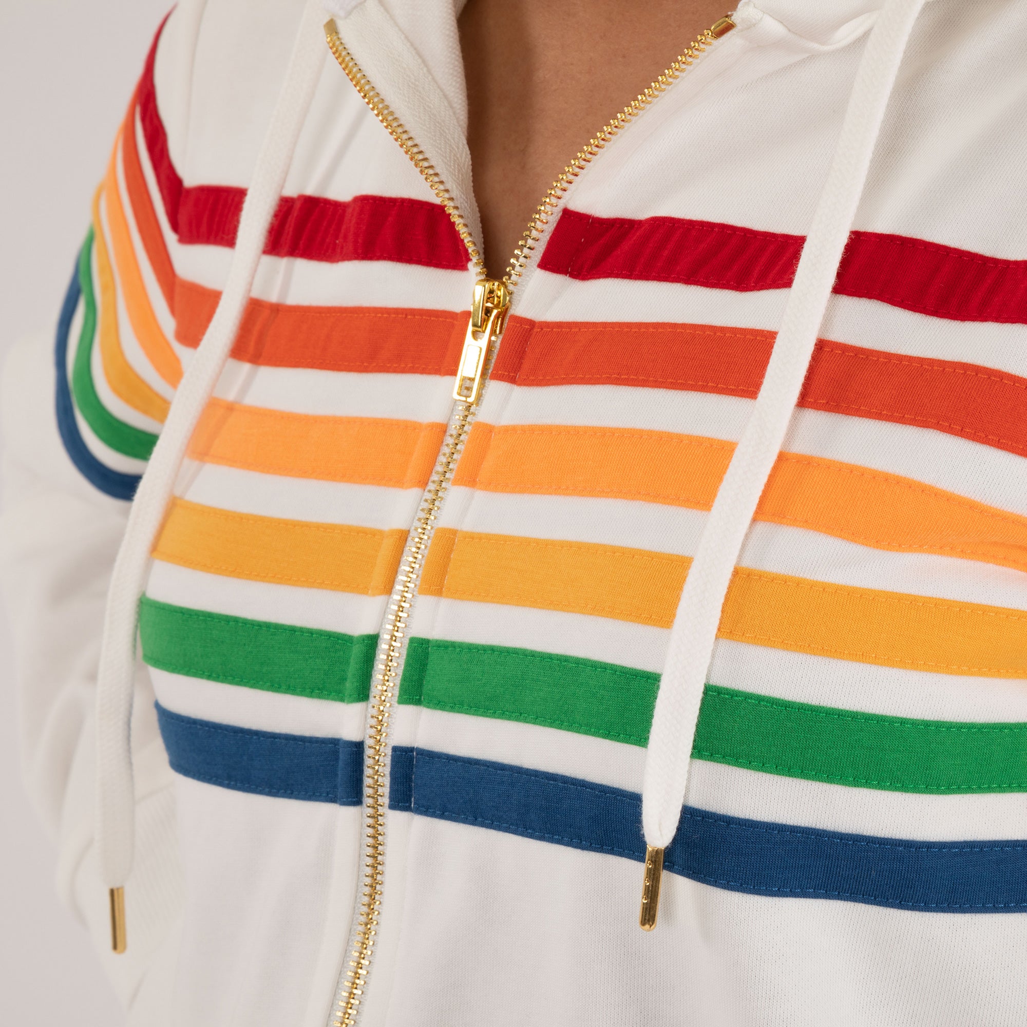 Retro Stripe Zip Up Hoodie