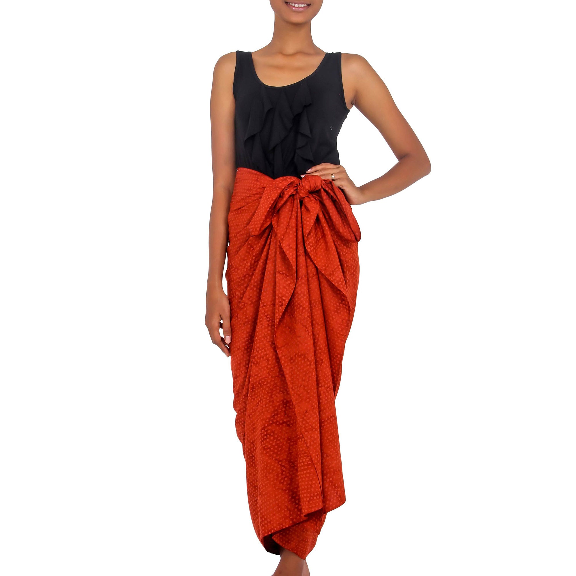 Orange Coffee Bean Cover Up Sarong