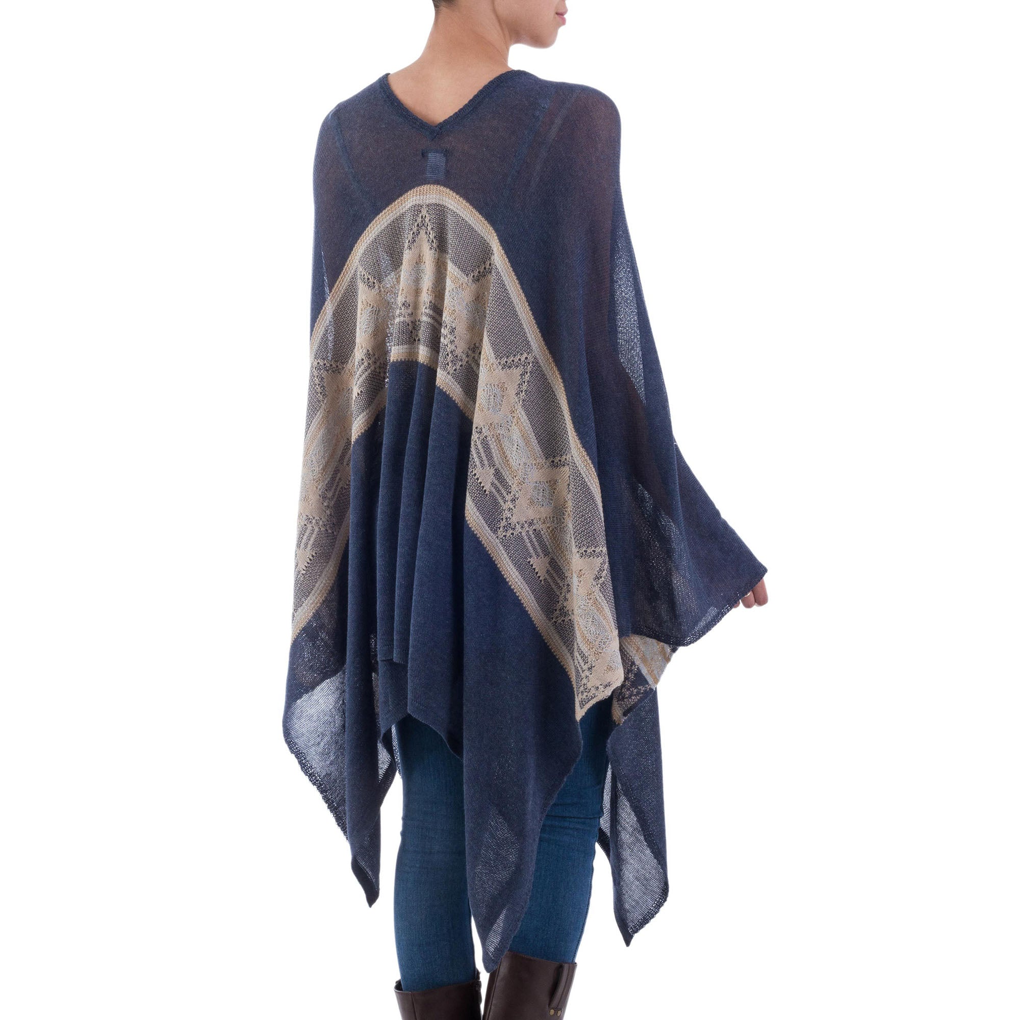 Inca Striped Woven Poncho