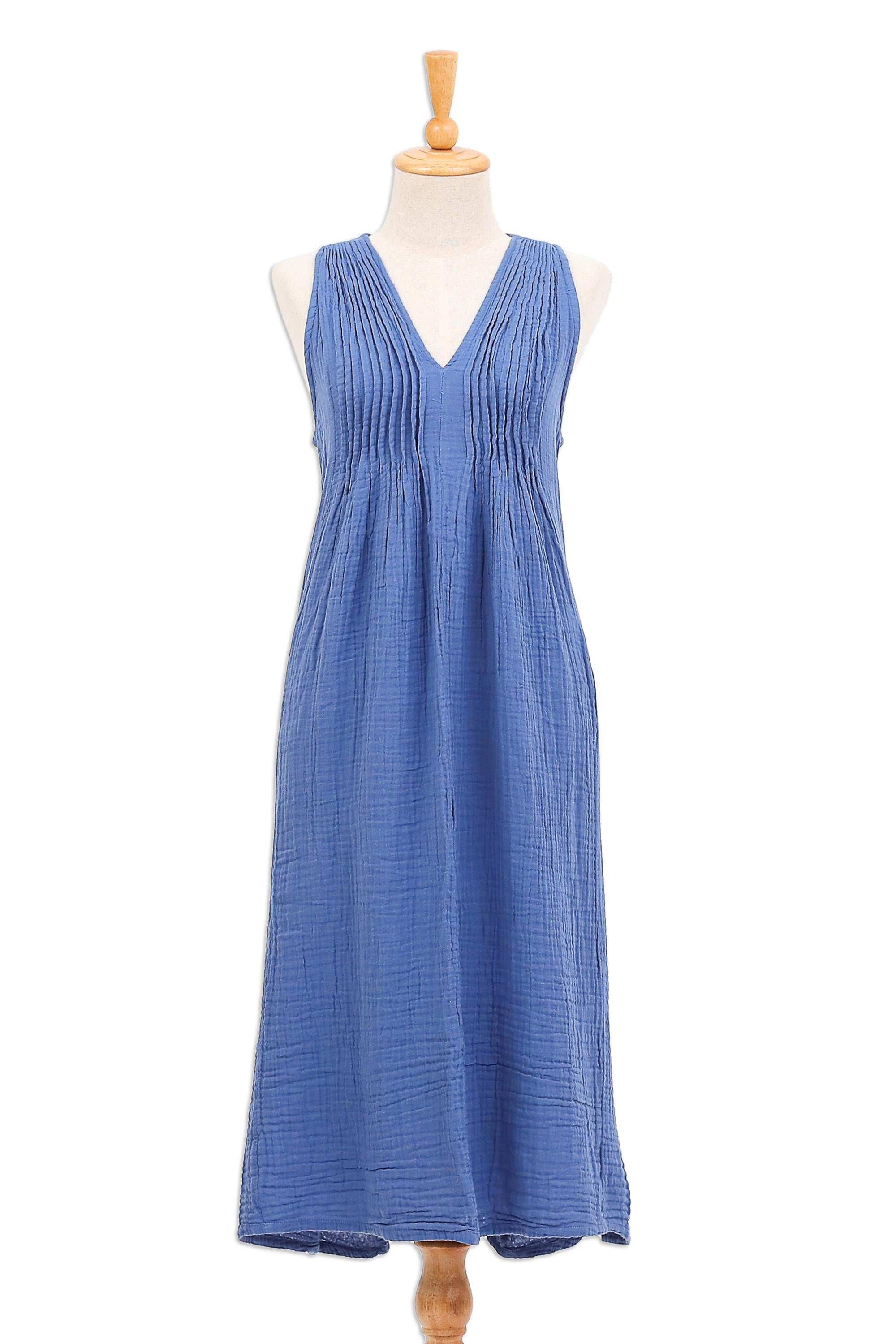 Day Off Sleeveless Cotton A-Line Dress