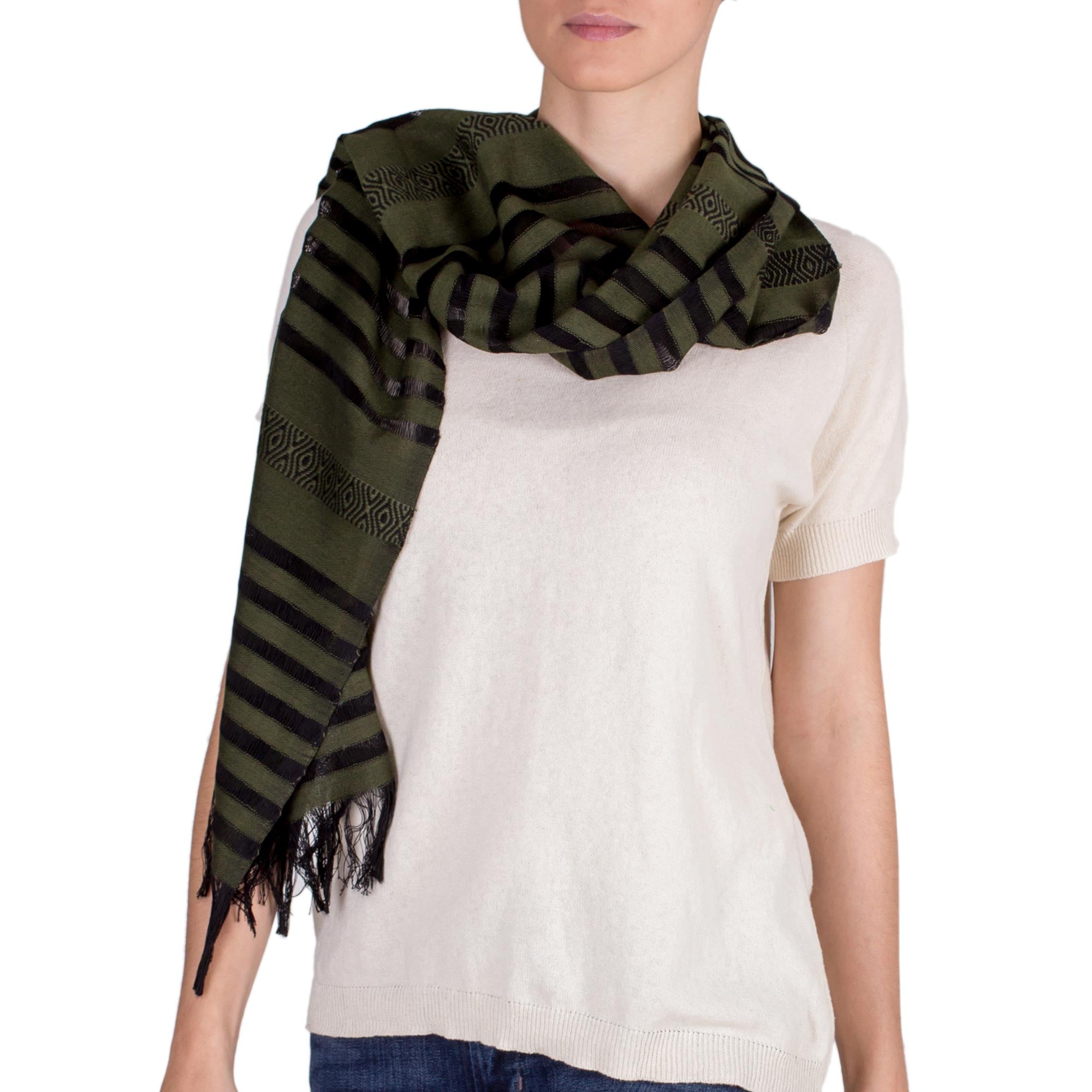 Jade Totonicapan Diamonds Cotton scarf