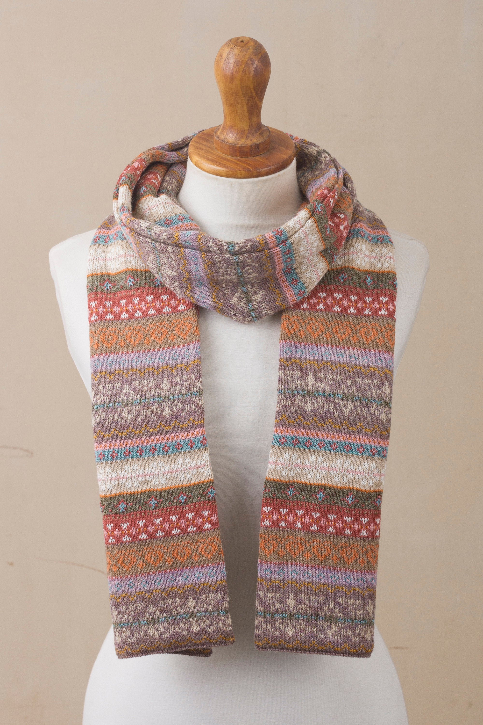 Inca Earth Earth-Tone 100% Alpaca Wrap Scarf from Peru