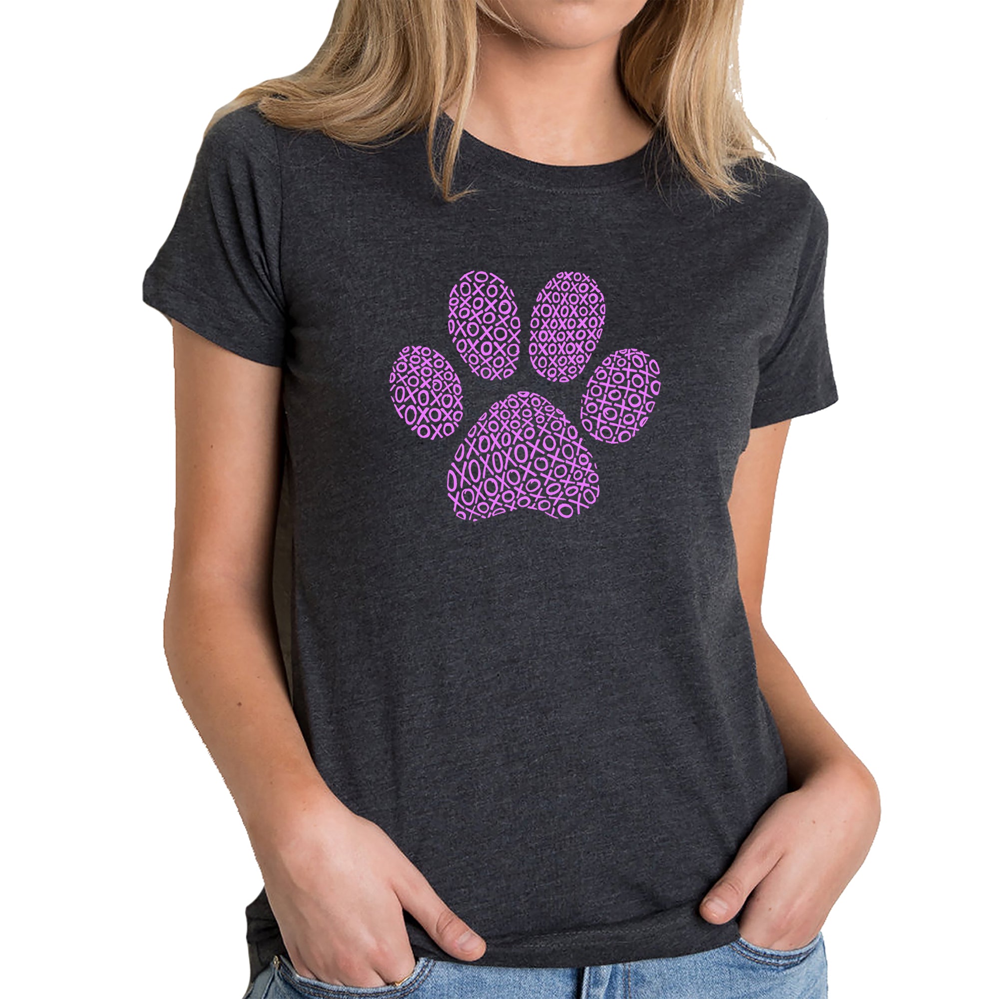 XOXO Dog Paw  - Women's Premium Blend Word Art T-Shirt