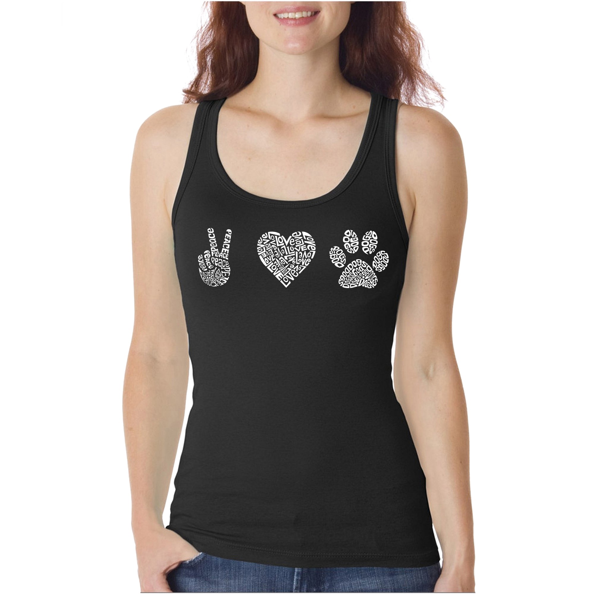 Peace Love Dogs  - Women's Word Art Tank Top