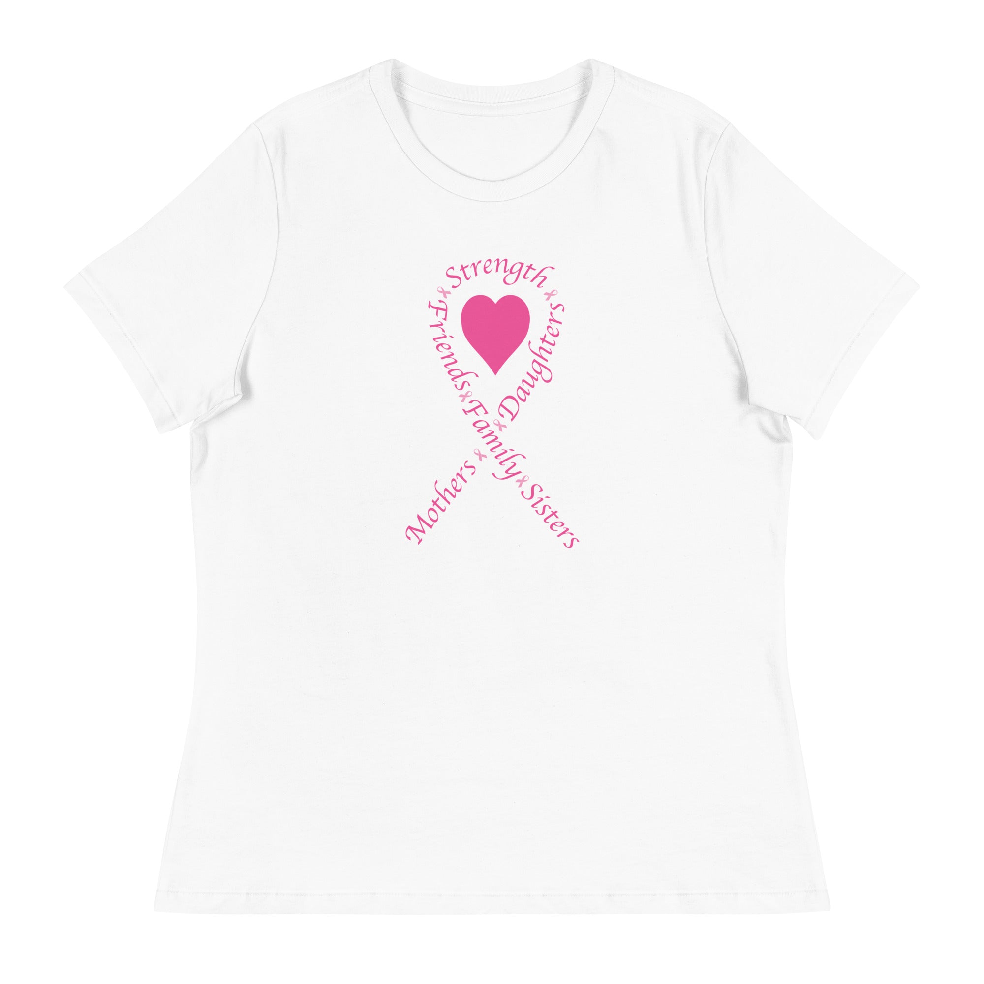 Pink Heart Ribbon Women's Relaxed T-Shirt