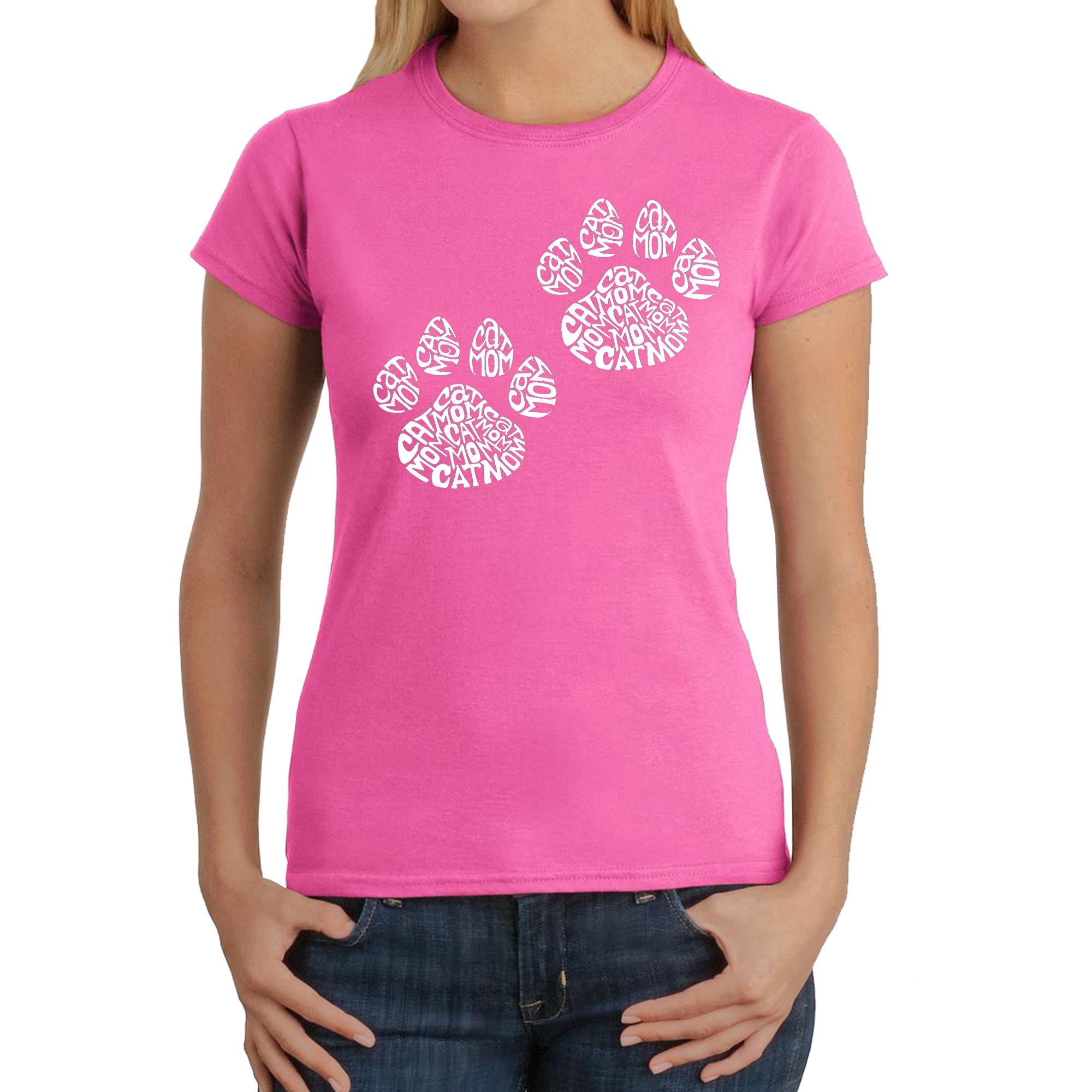 Cat Mom  - Women's Word Art T-Shirt