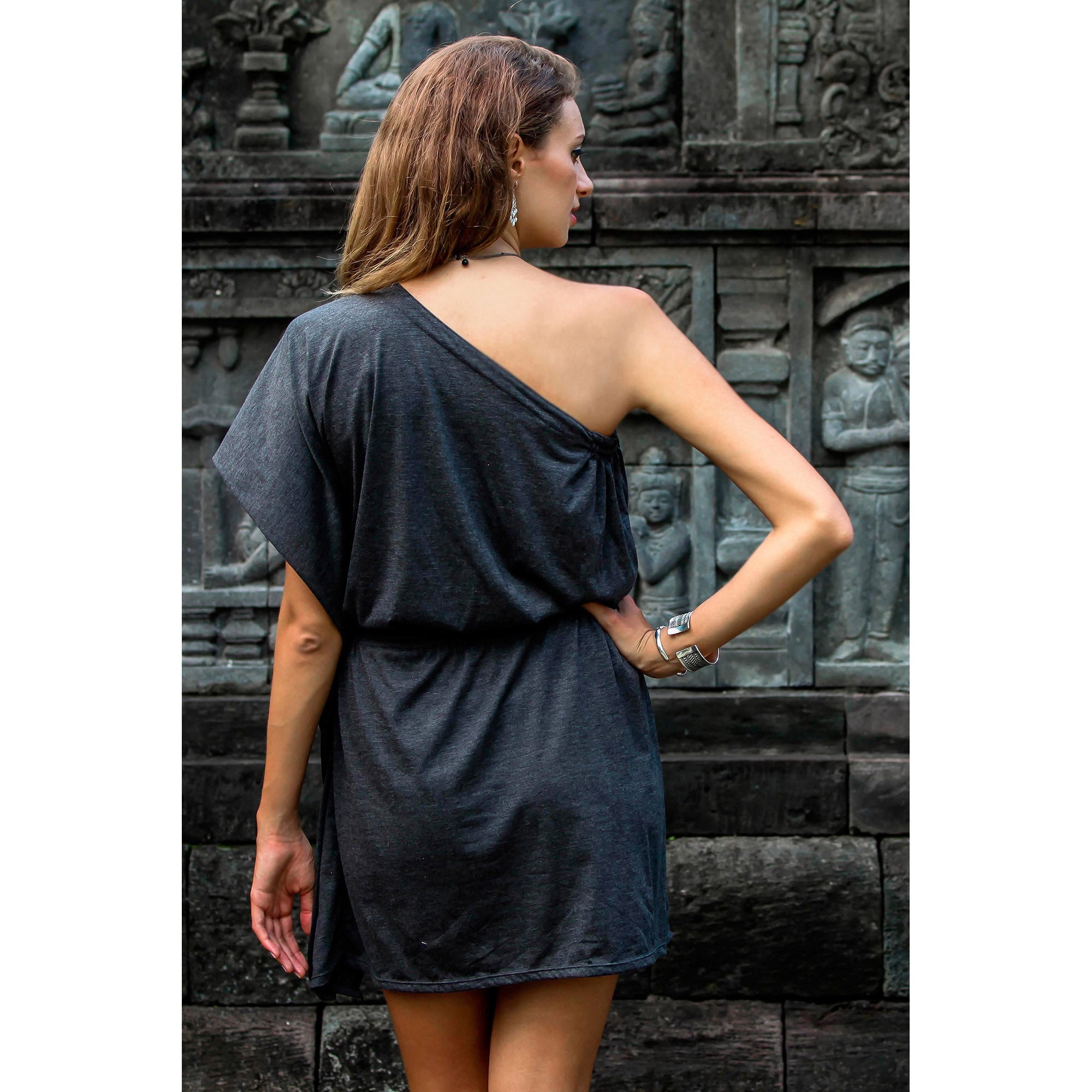 Graphite Grey Starlet One-Shoulder Dress