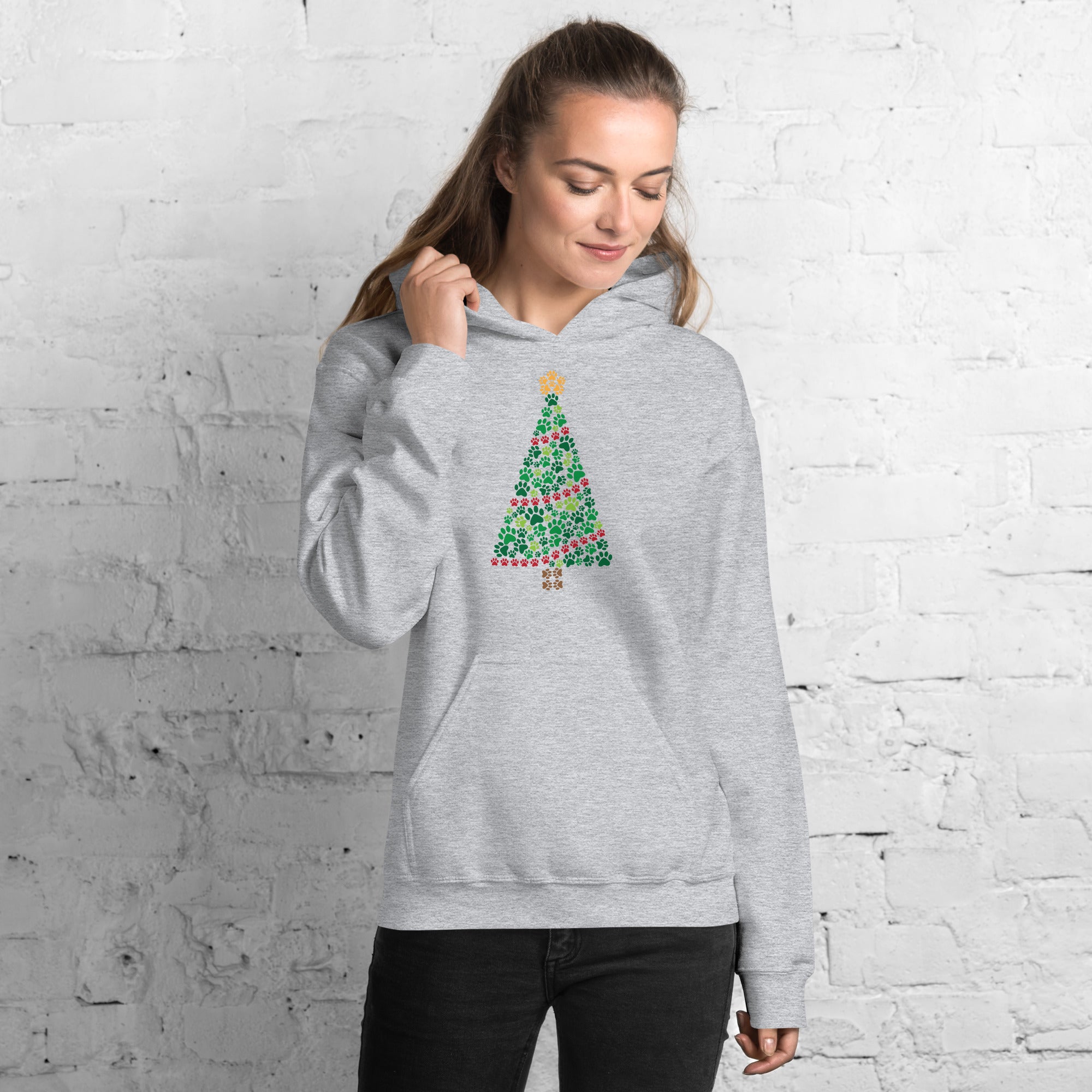 Garland of Paws Christmas Tree Hoodie