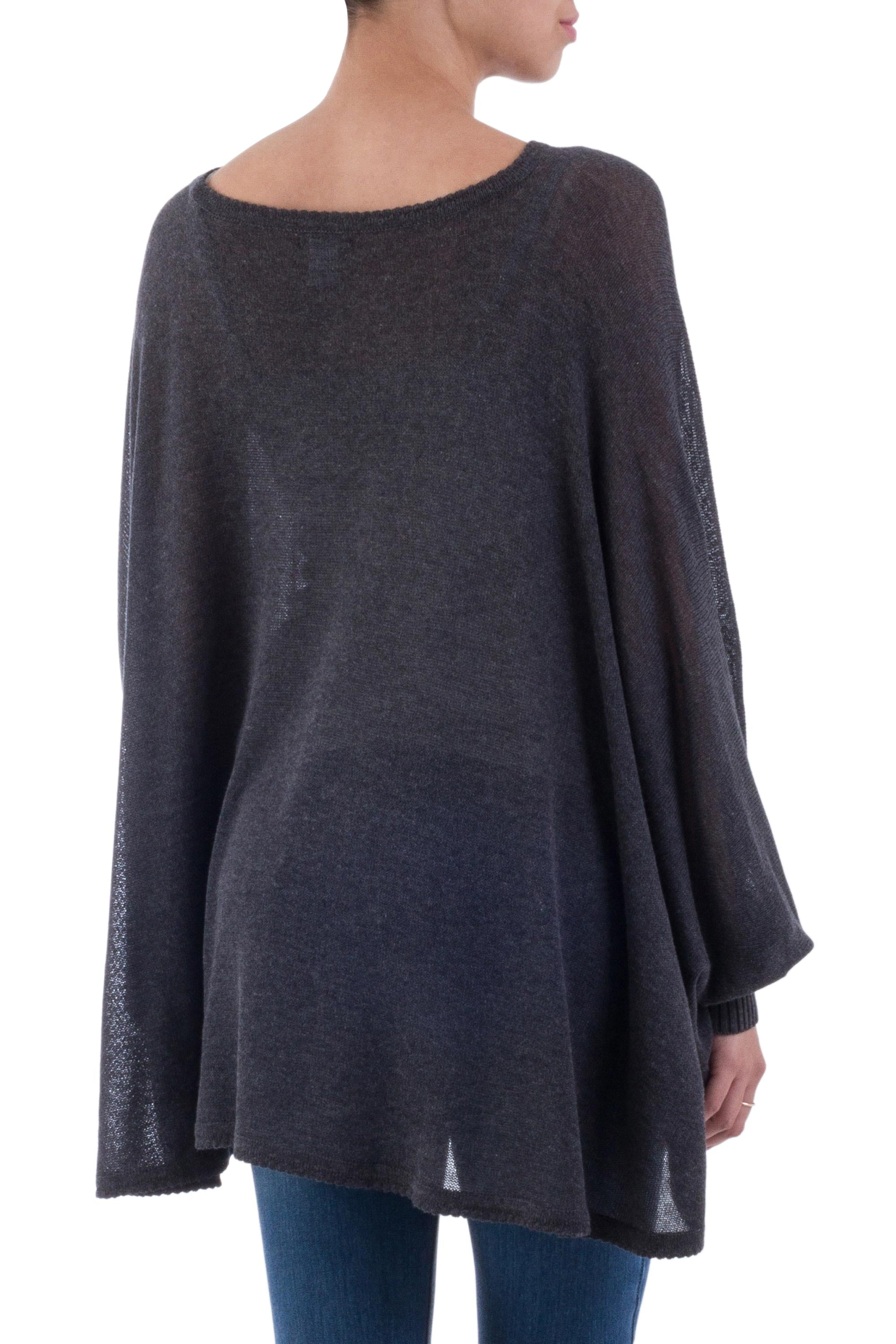 Charcoal Breeze Bohemian Drape Sweater