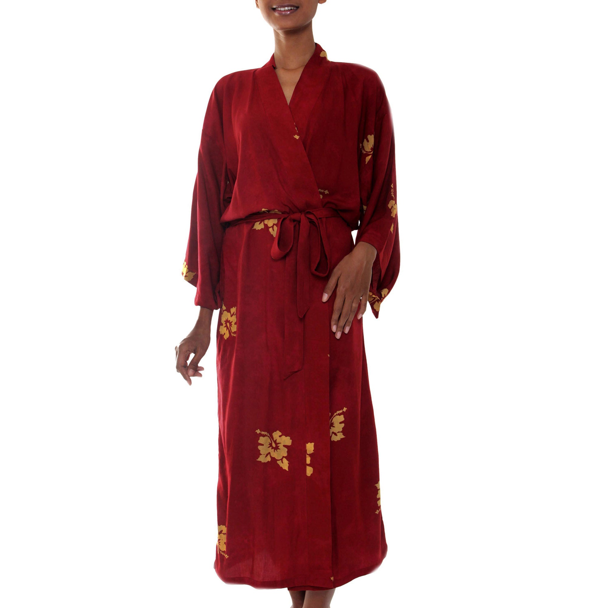 Red Passion Women's Handmade Batik Robe