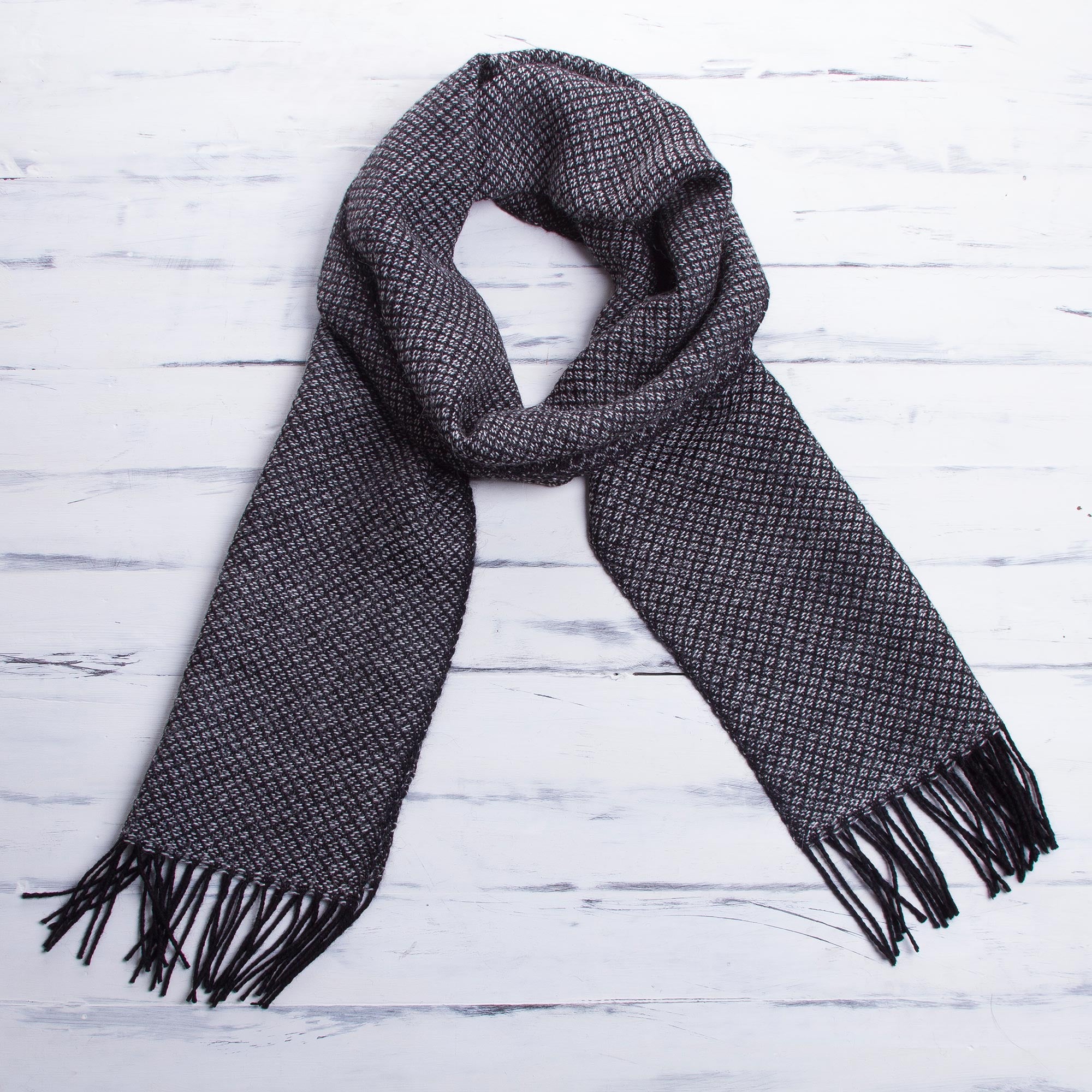 Huascaran Night Men's Alpaca Scarf