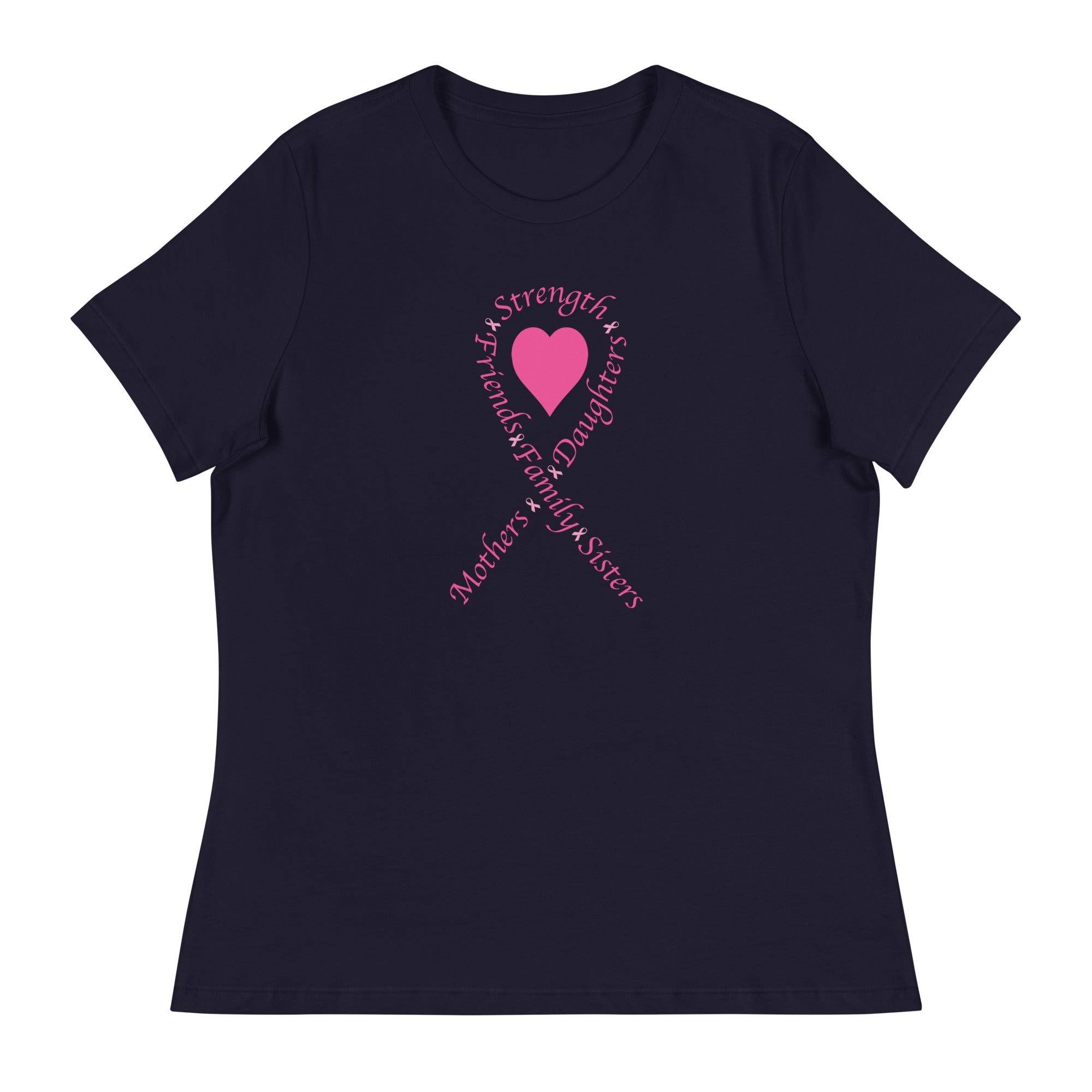 Pink Heart Ribbon Women's Relaxed T-Shirt