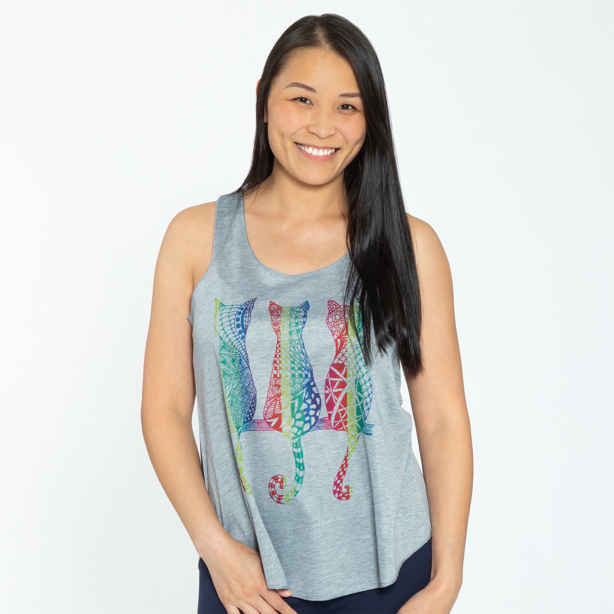 Sitting Rainbow Cats Tank Top