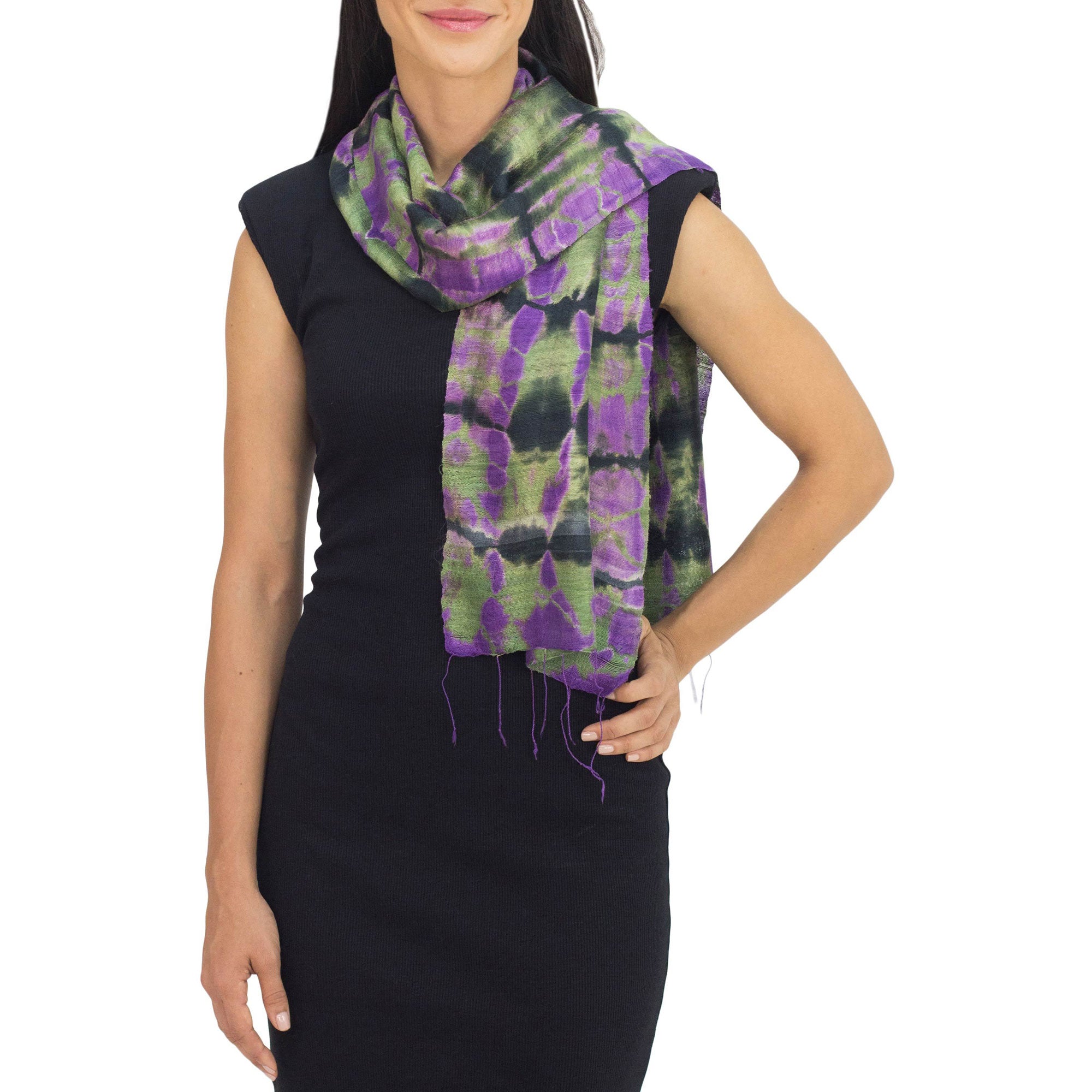 Green Wilderness Multicolor Silk Scarf