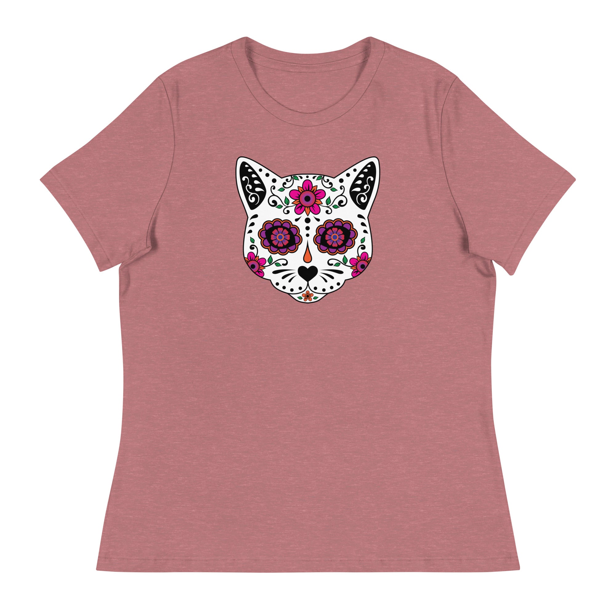 Sugar Skull Cat Women's Relaxed T-Shirt