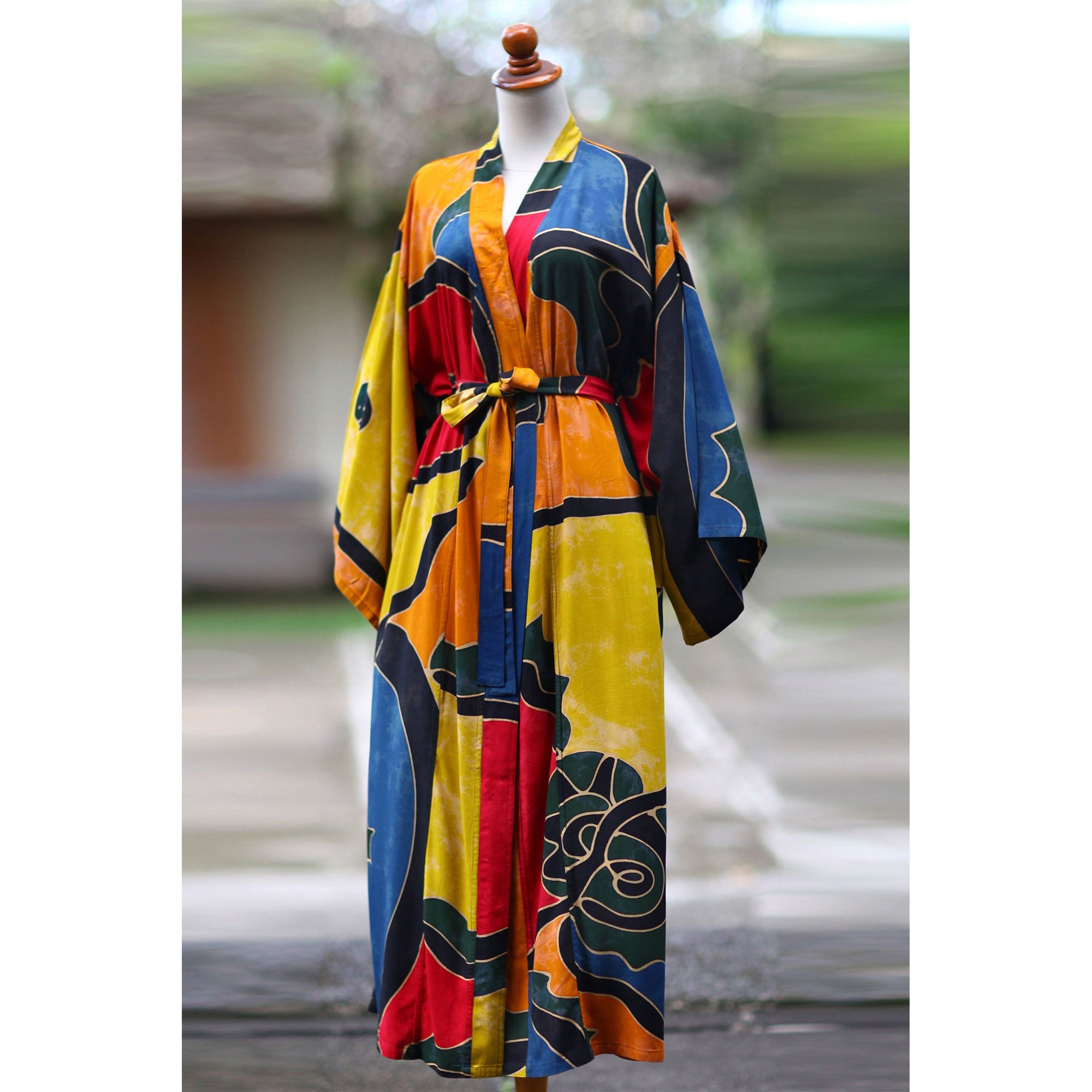 Paradise Peacock Women's Batik Robe