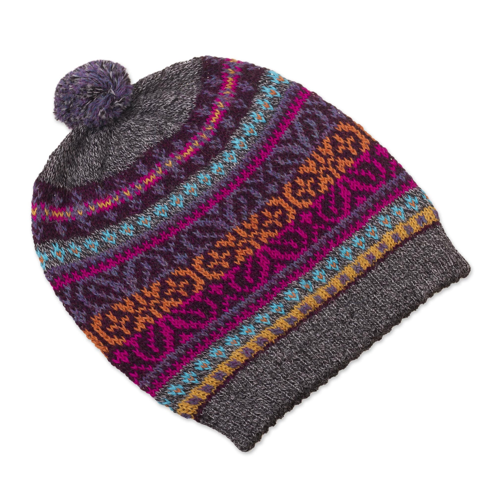 Inca Melange Multicolored 100% Alpaca Knit Hat