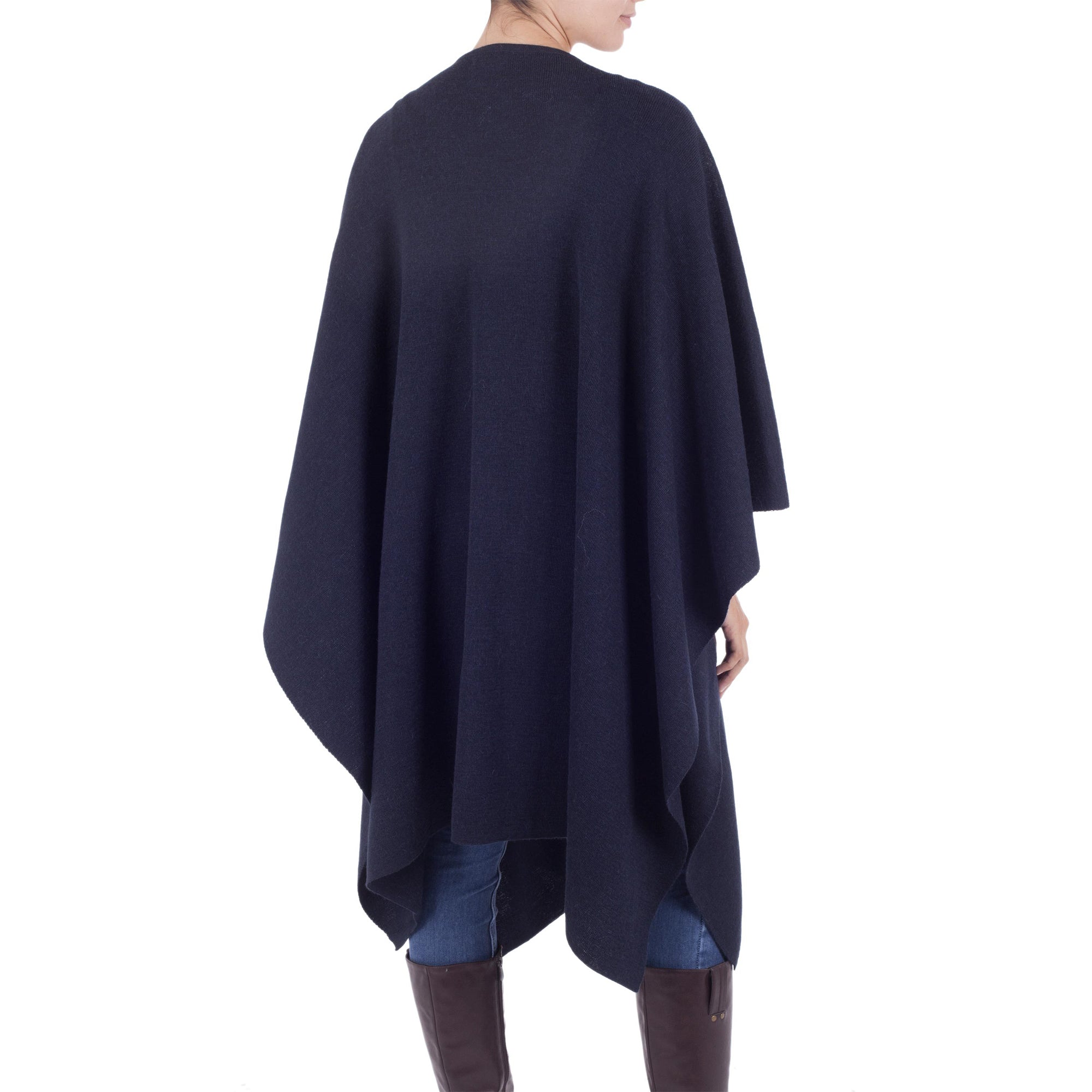 Navy Blue Chic Ruana Cloak