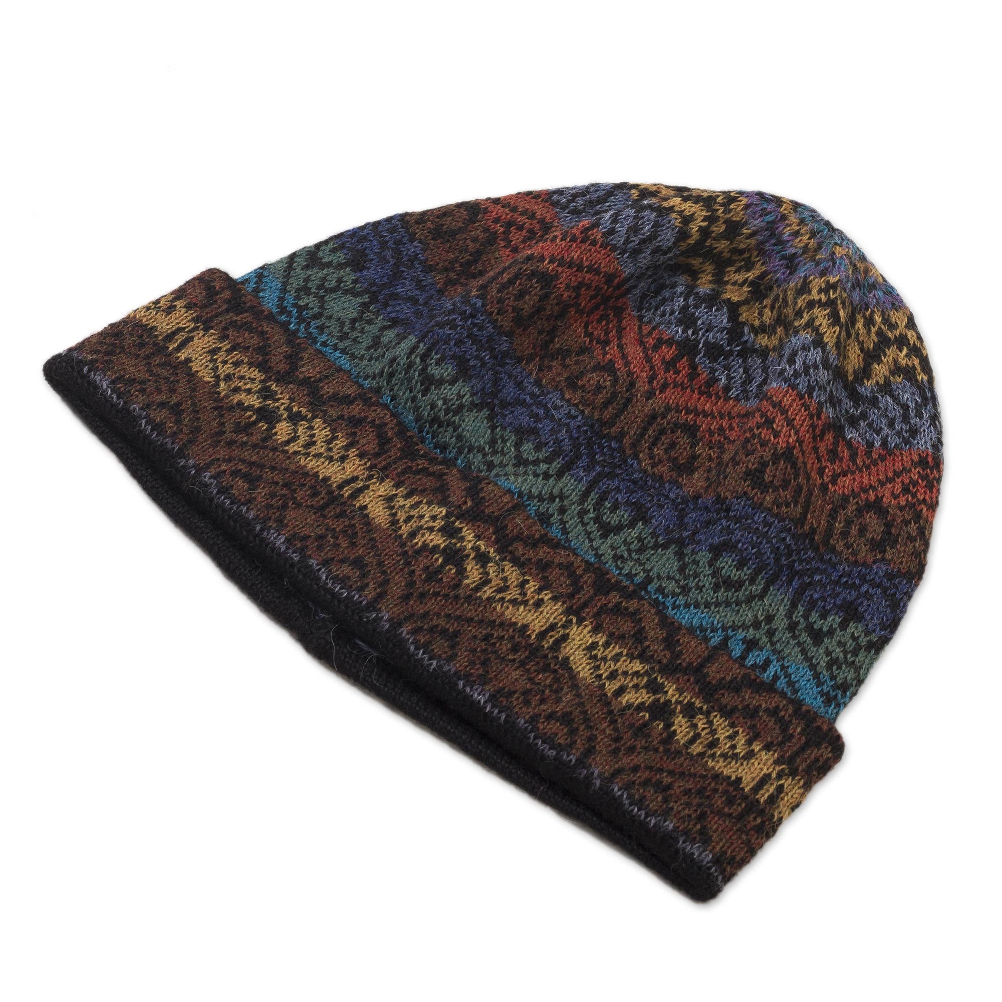 Earth and Sky Women's Alpaca Knit Hat in Multicolor