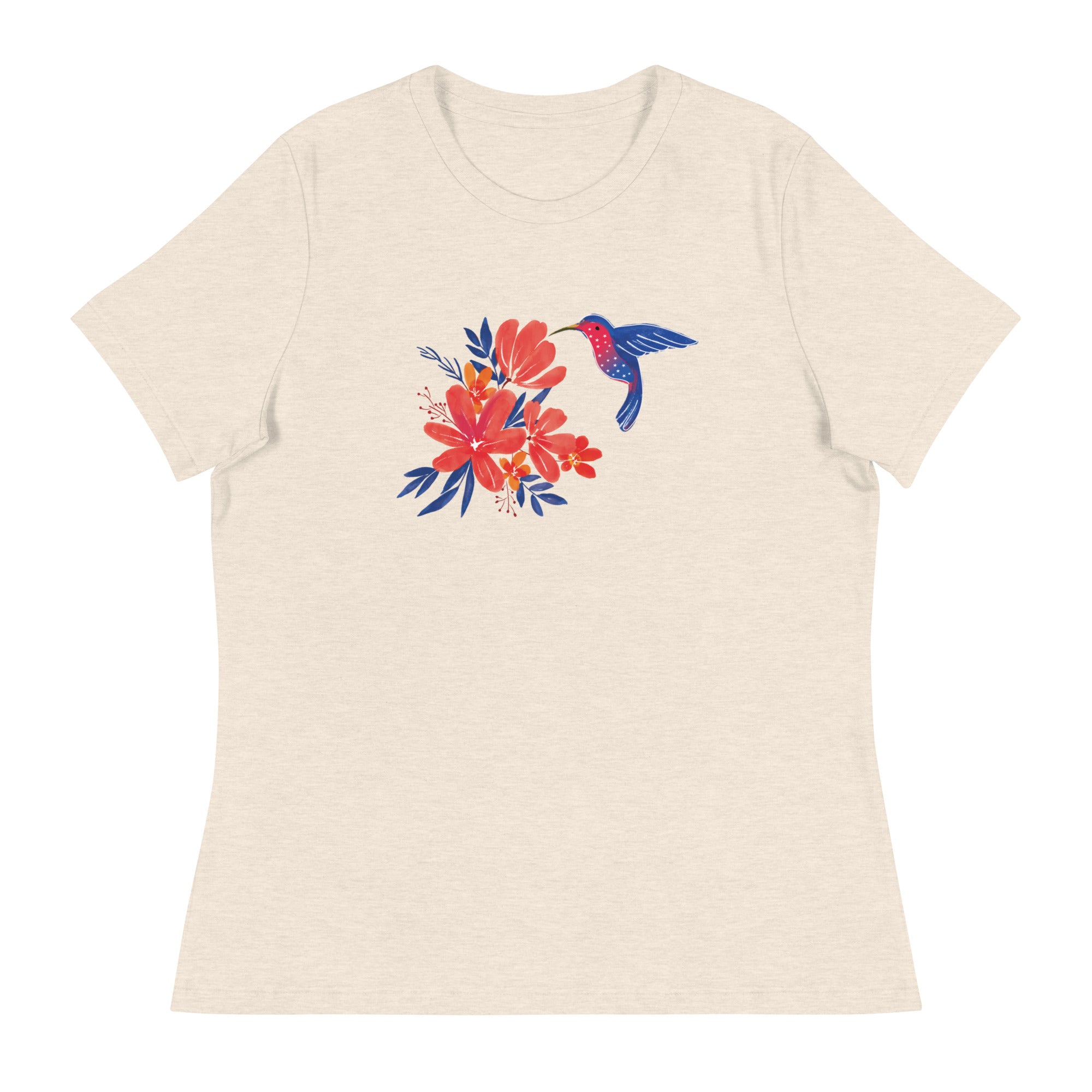 Hummingbird & Flowers Women's Relaxed T-Shirt