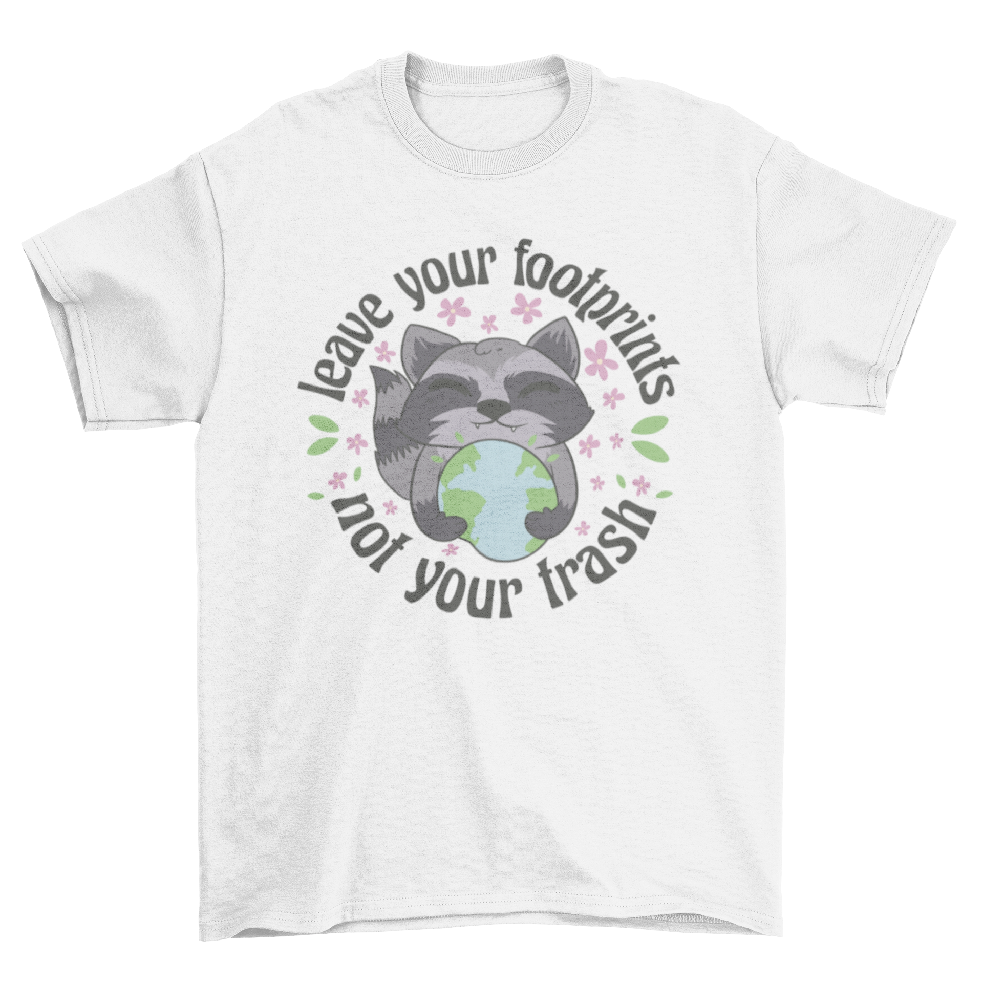 Raccoon With Planet Earth T-Shirt