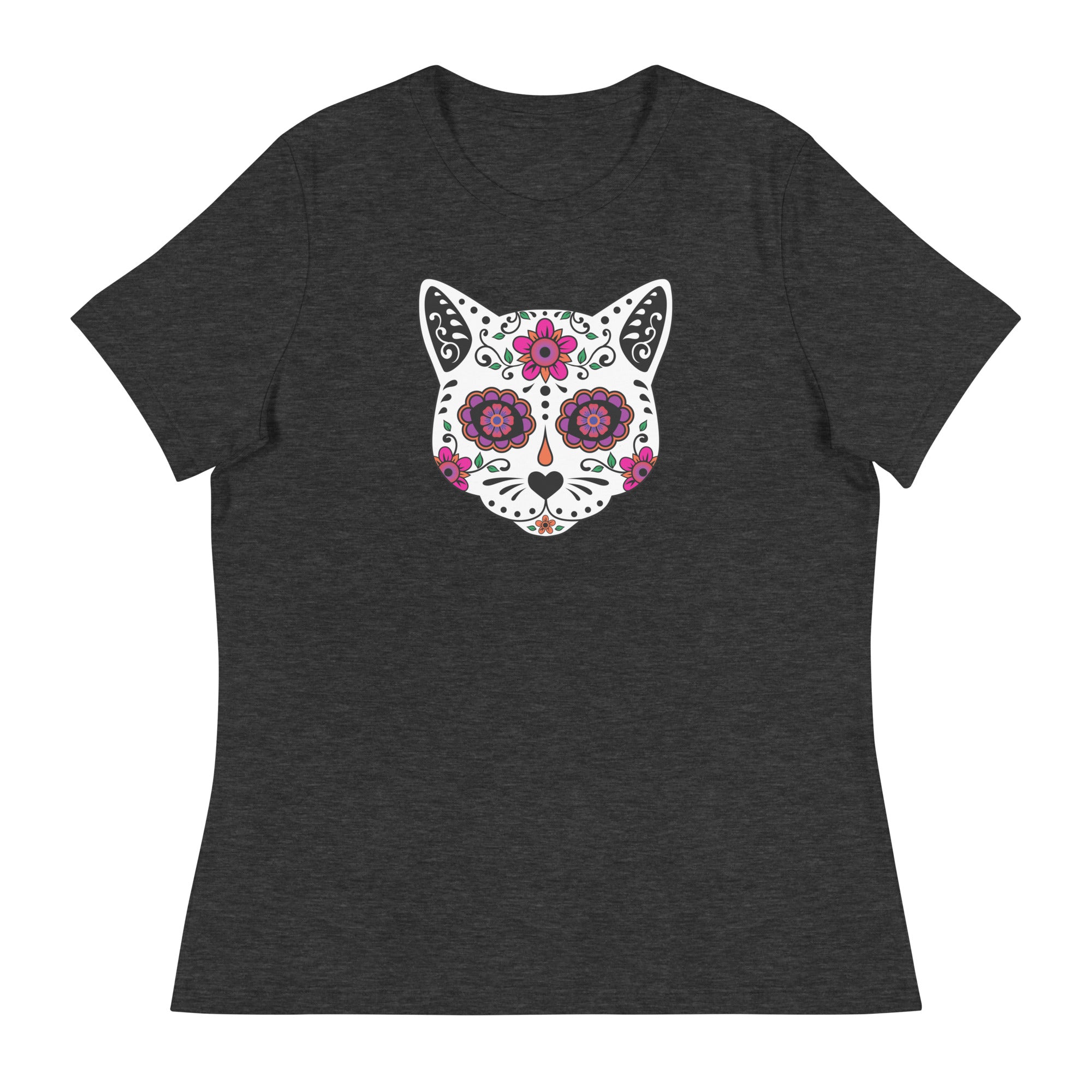 Sugar Skull Cat Women's Relaxed T-Shirt