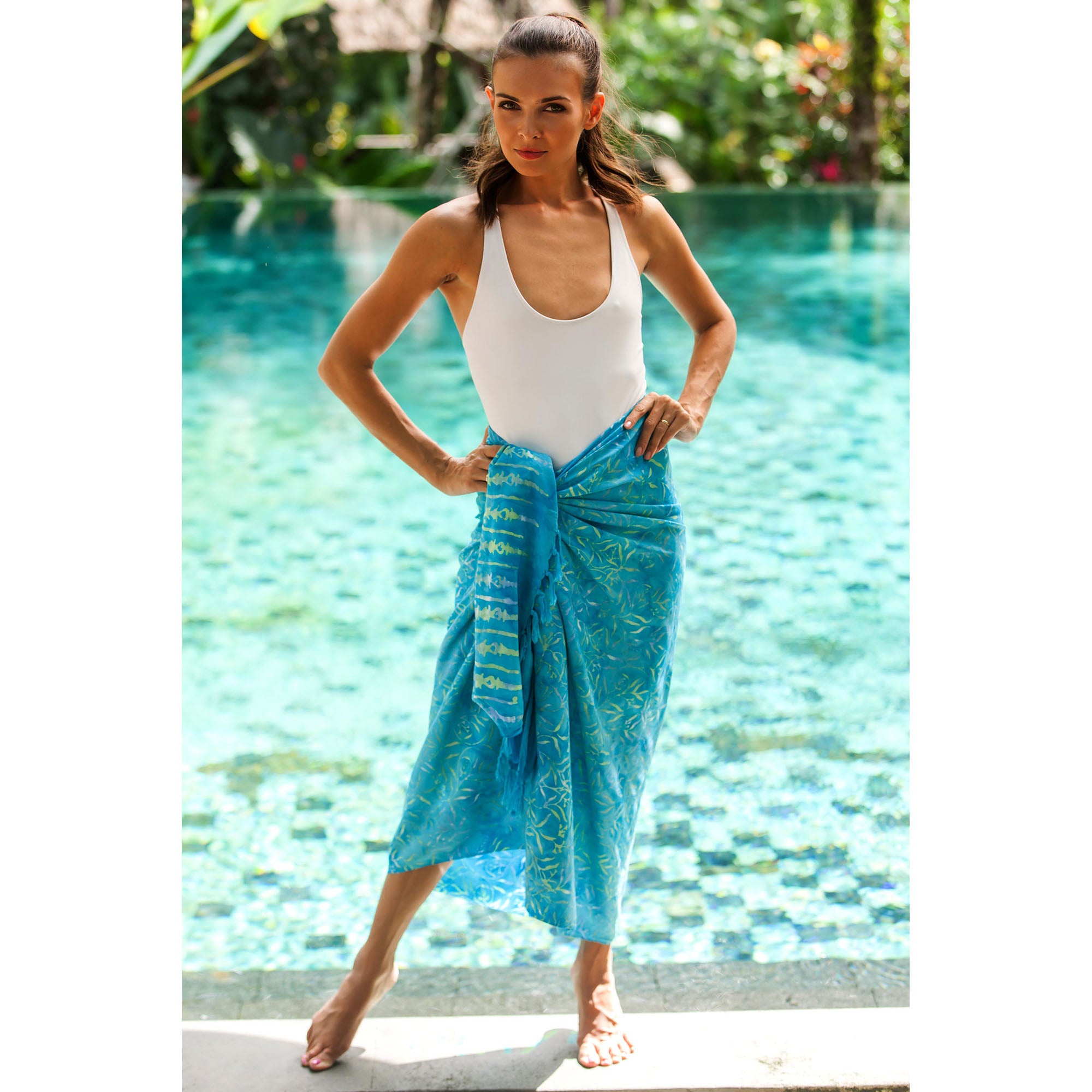 Cerulean Eden Blue Batik Sarong