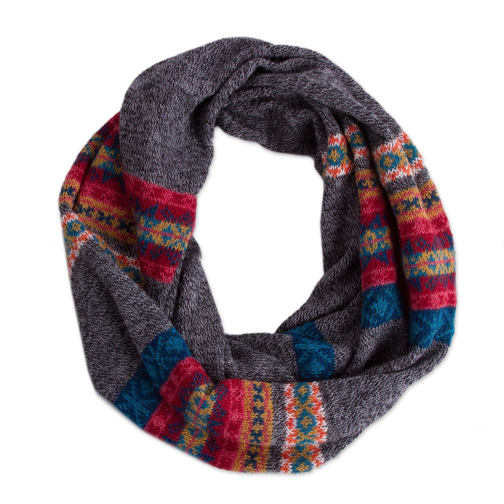 Multicolored Inca Multicolored 100% Alpaca Neck Warmer from Peru