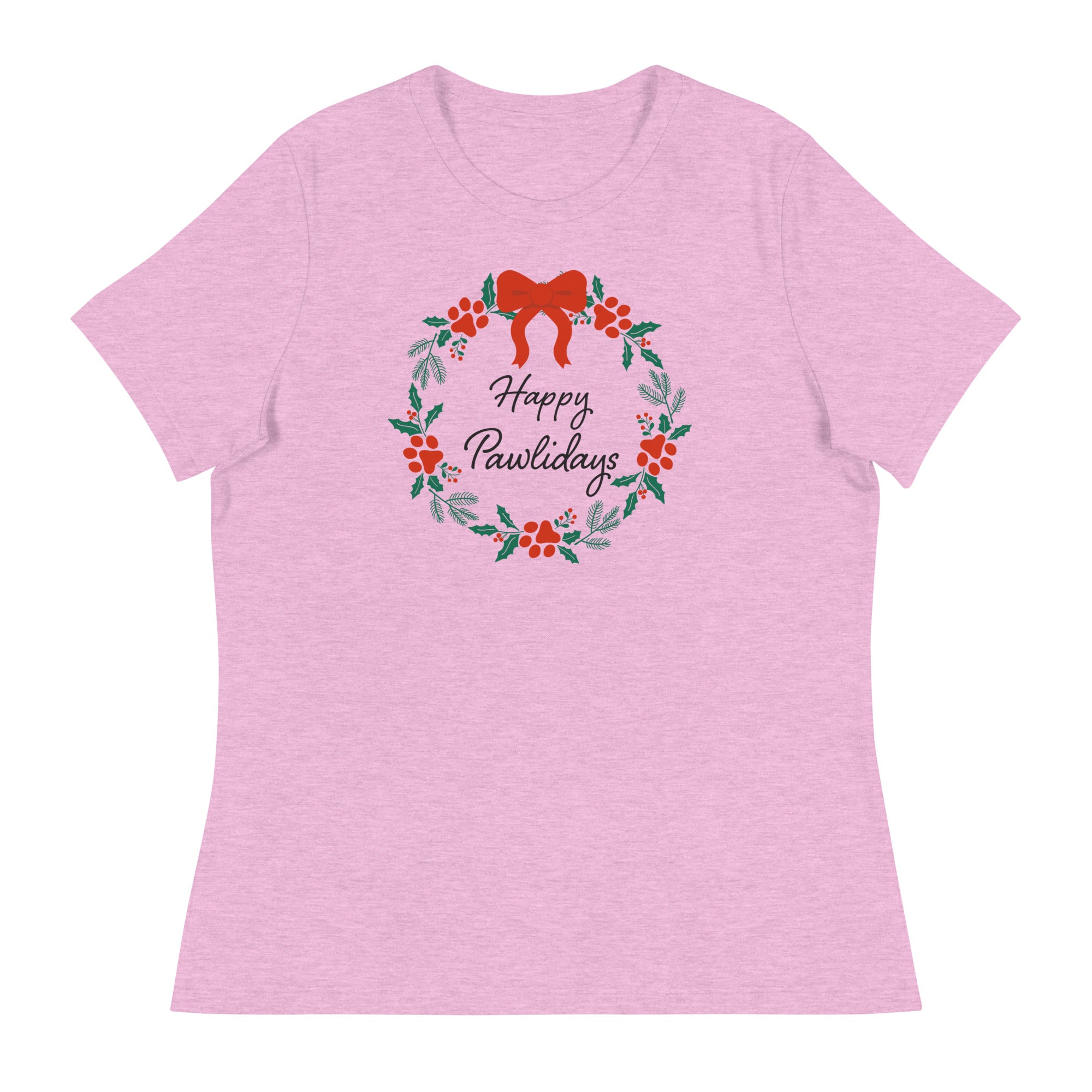 Happy Pawlidays Wreath Women's Relaxed T-Shirt