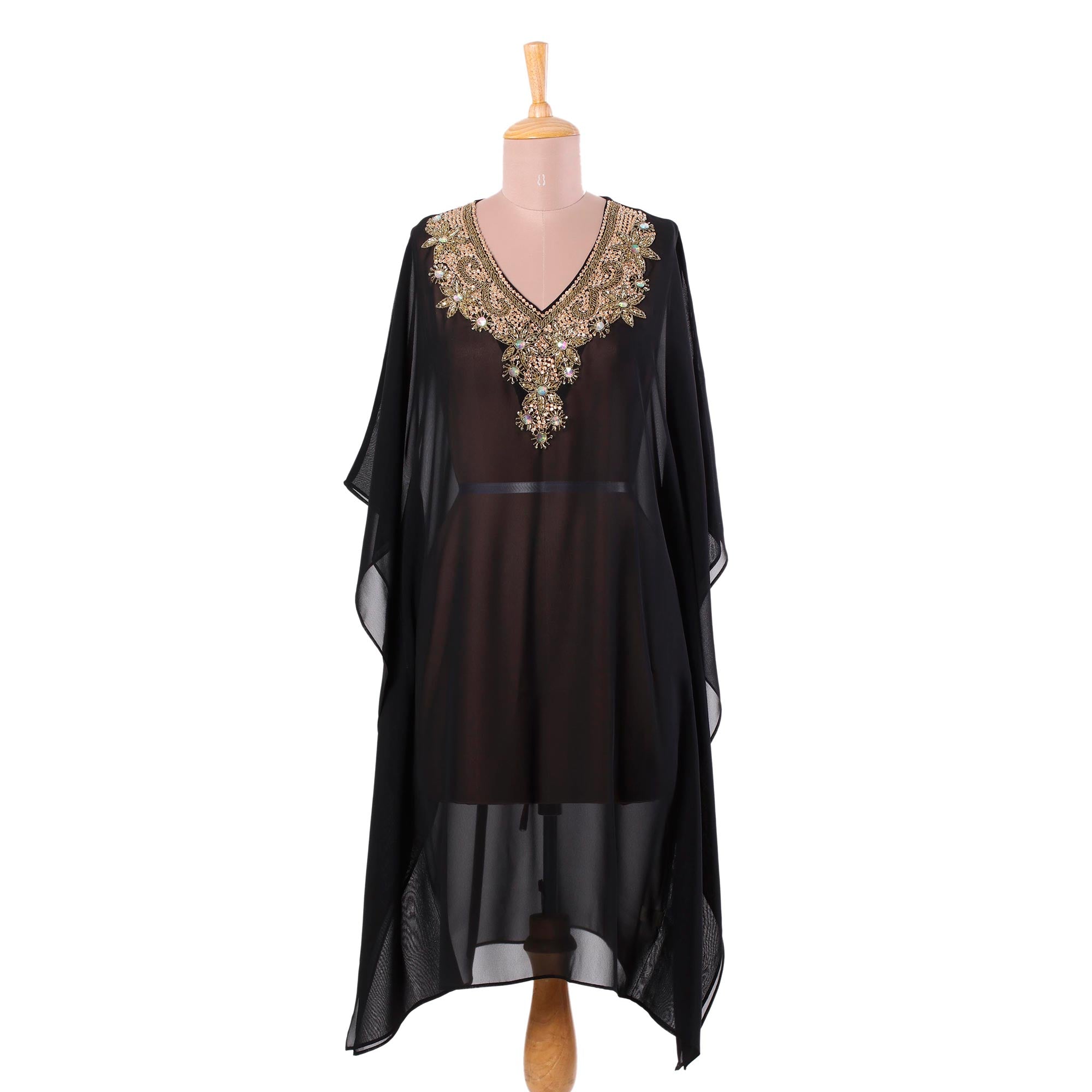 Arabian Beauty Embellished Sheer Caftan