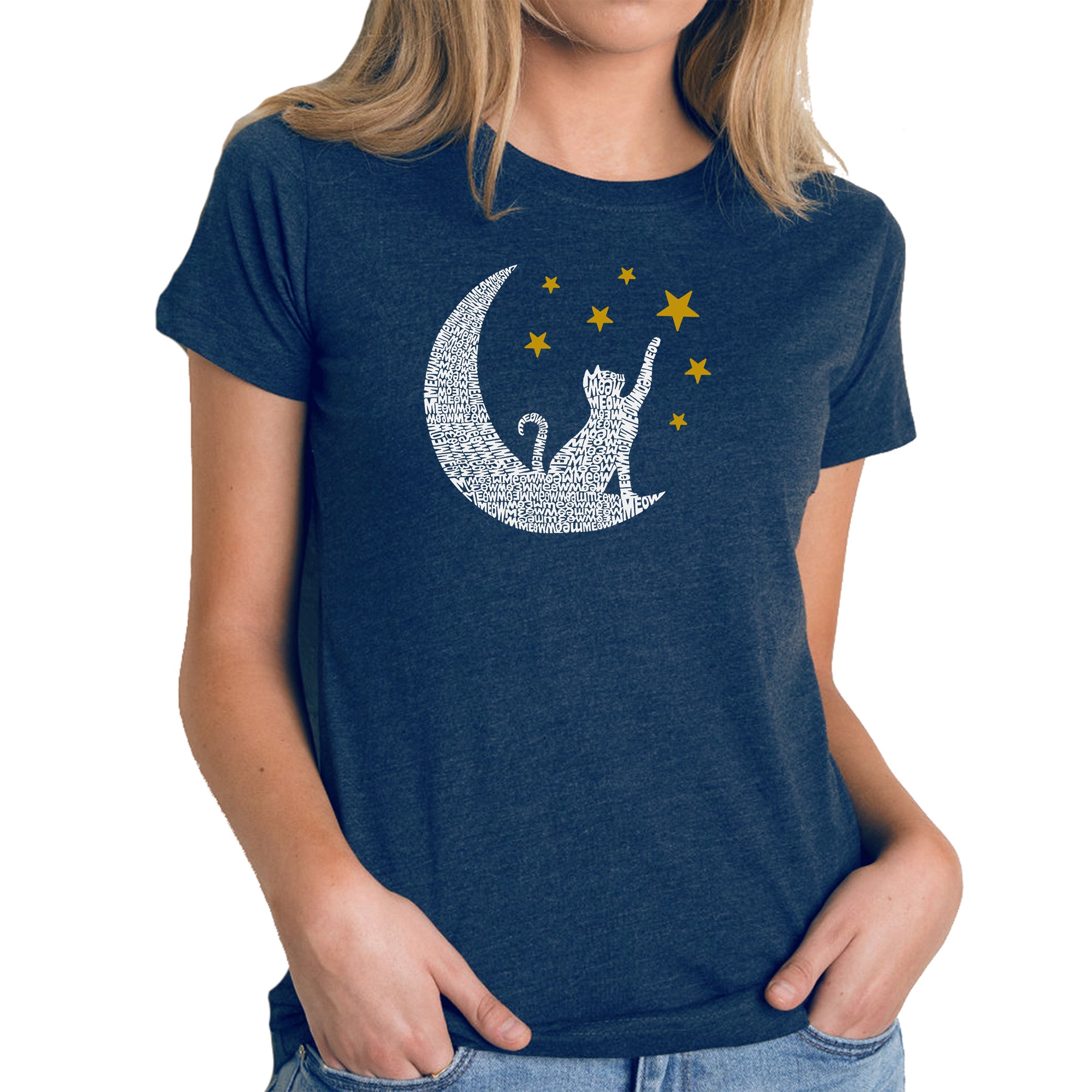 Cat Moon - Women's Premium Blend Word Art T-Shirt