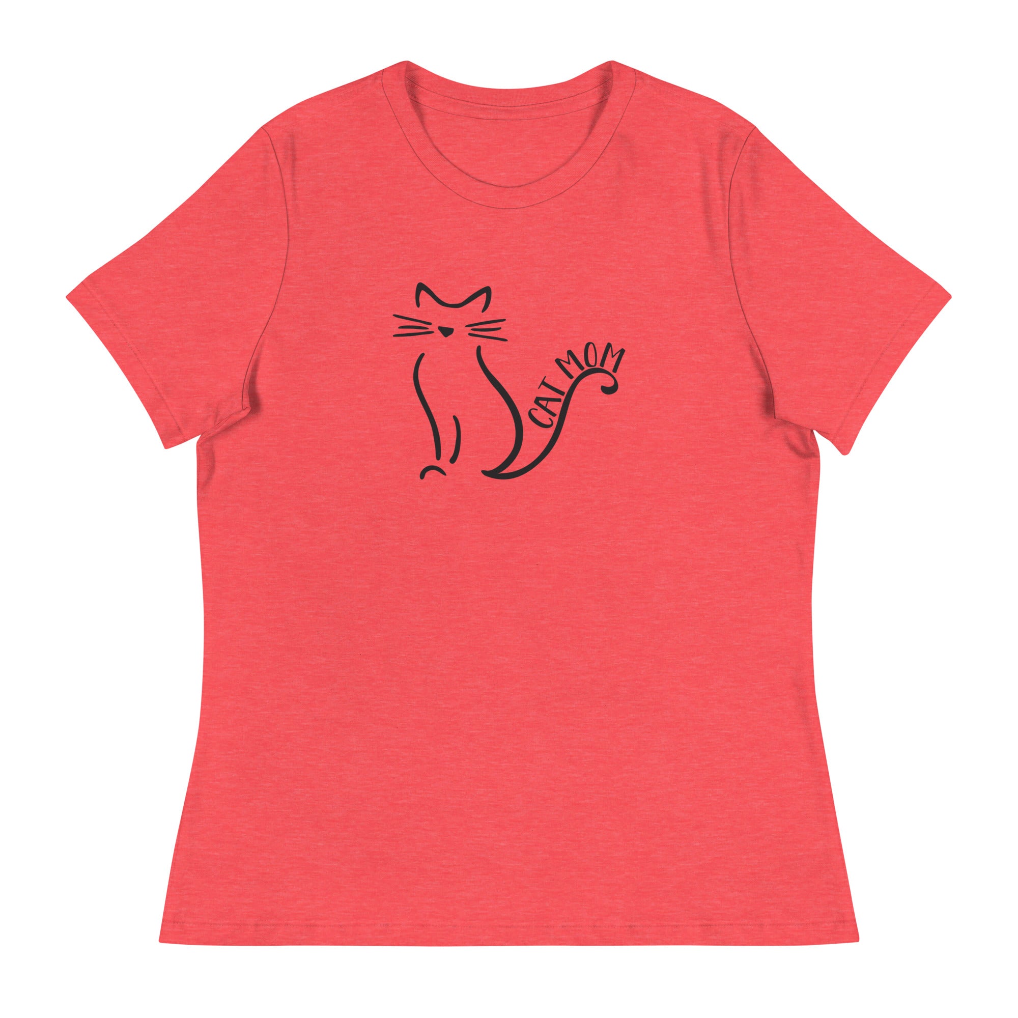 Cat Mom Outlined Women's Relaxed T-Shirt