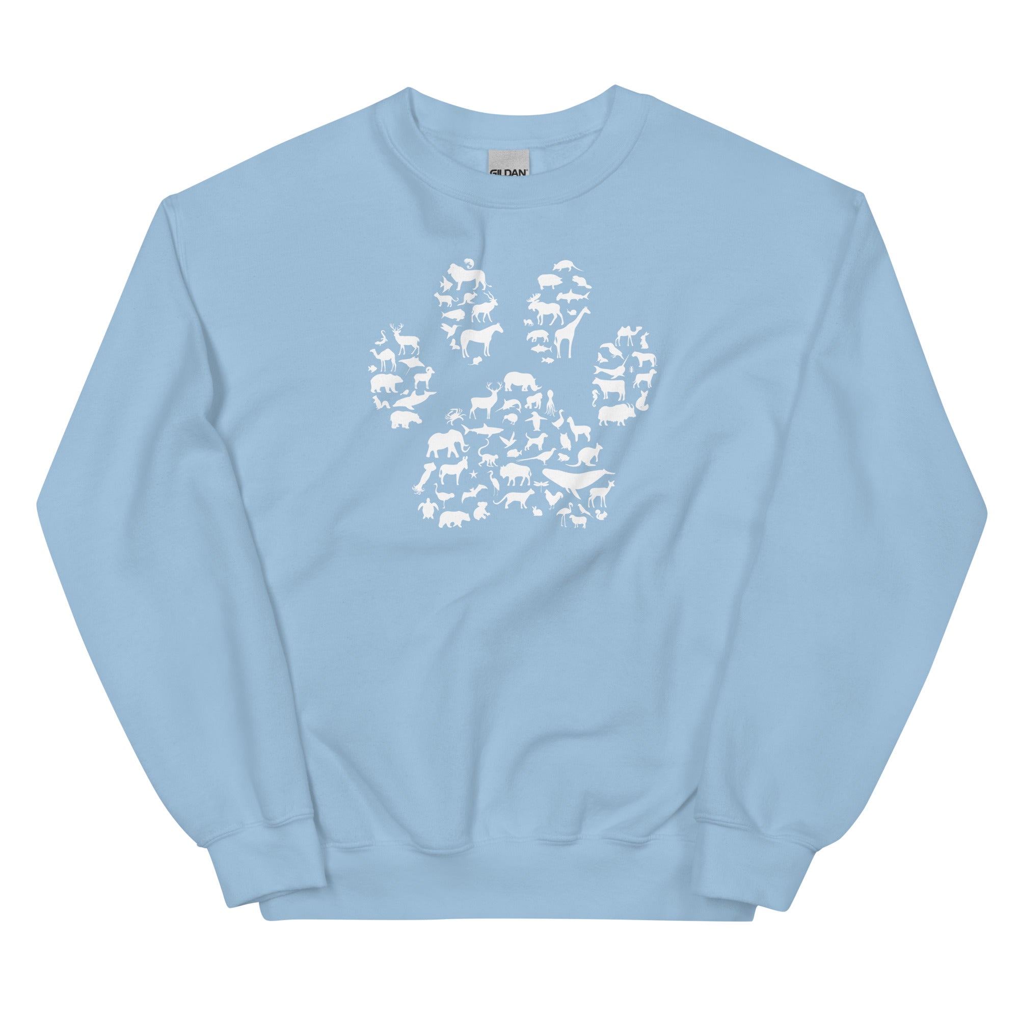 Love for All Animals Paw Print Crewneck Sweatshirt